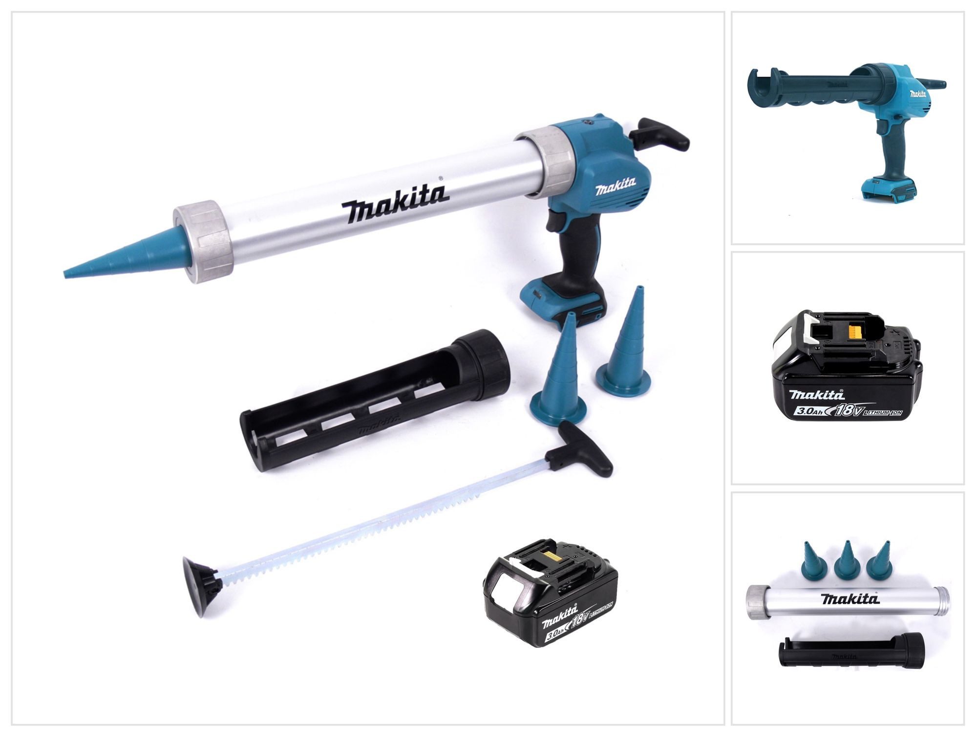 Makita Akku-Kartuschenpistole DCG 180 F1X 18 V 300 / 600 ml + 1x Akku 3,0 Ah - ohne Ladegerät