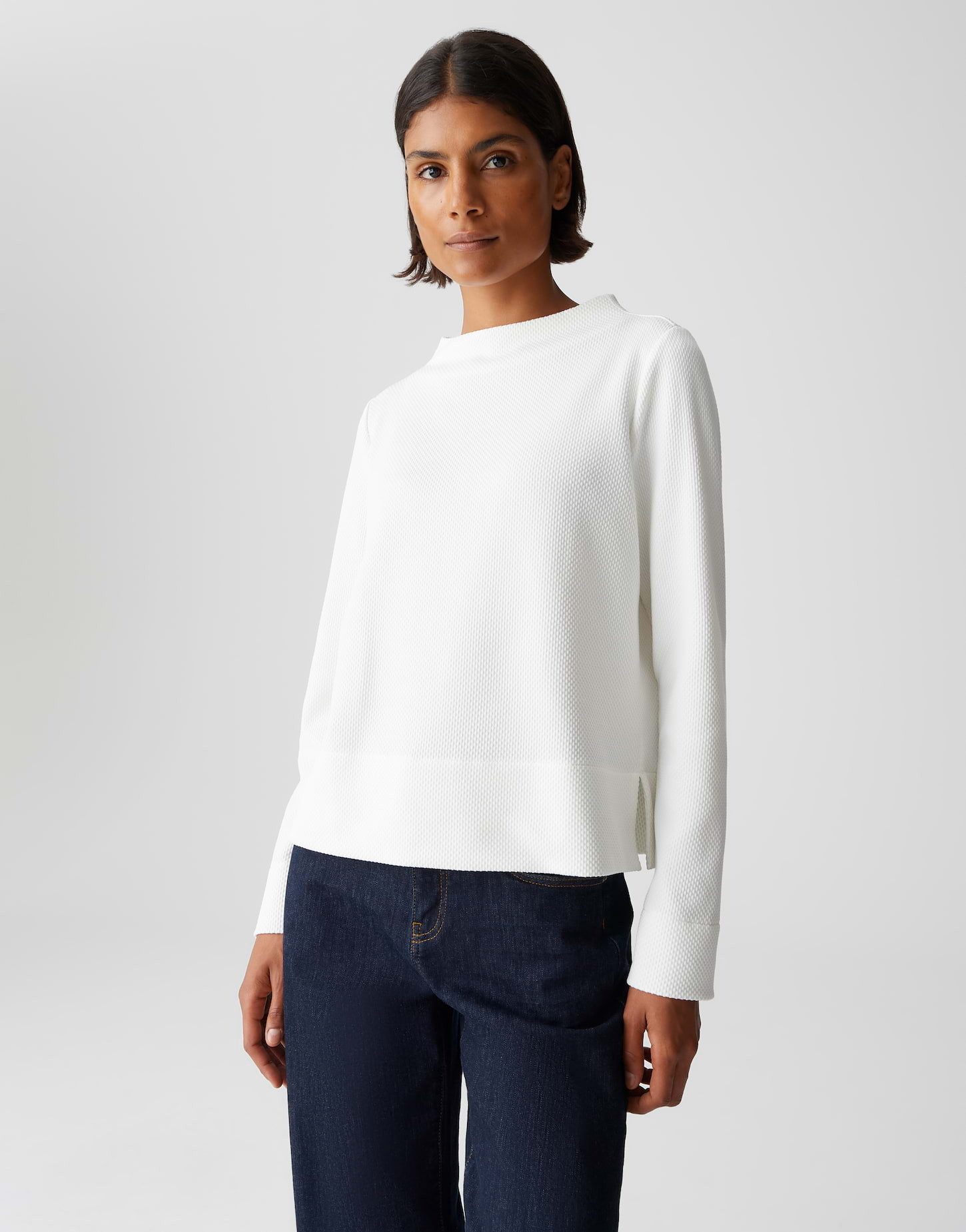 OPUS Sweatshirt GLUME STRUCTURE mit Struktur Funnel Neck, weicher Griff, 3- günstig online kaufen