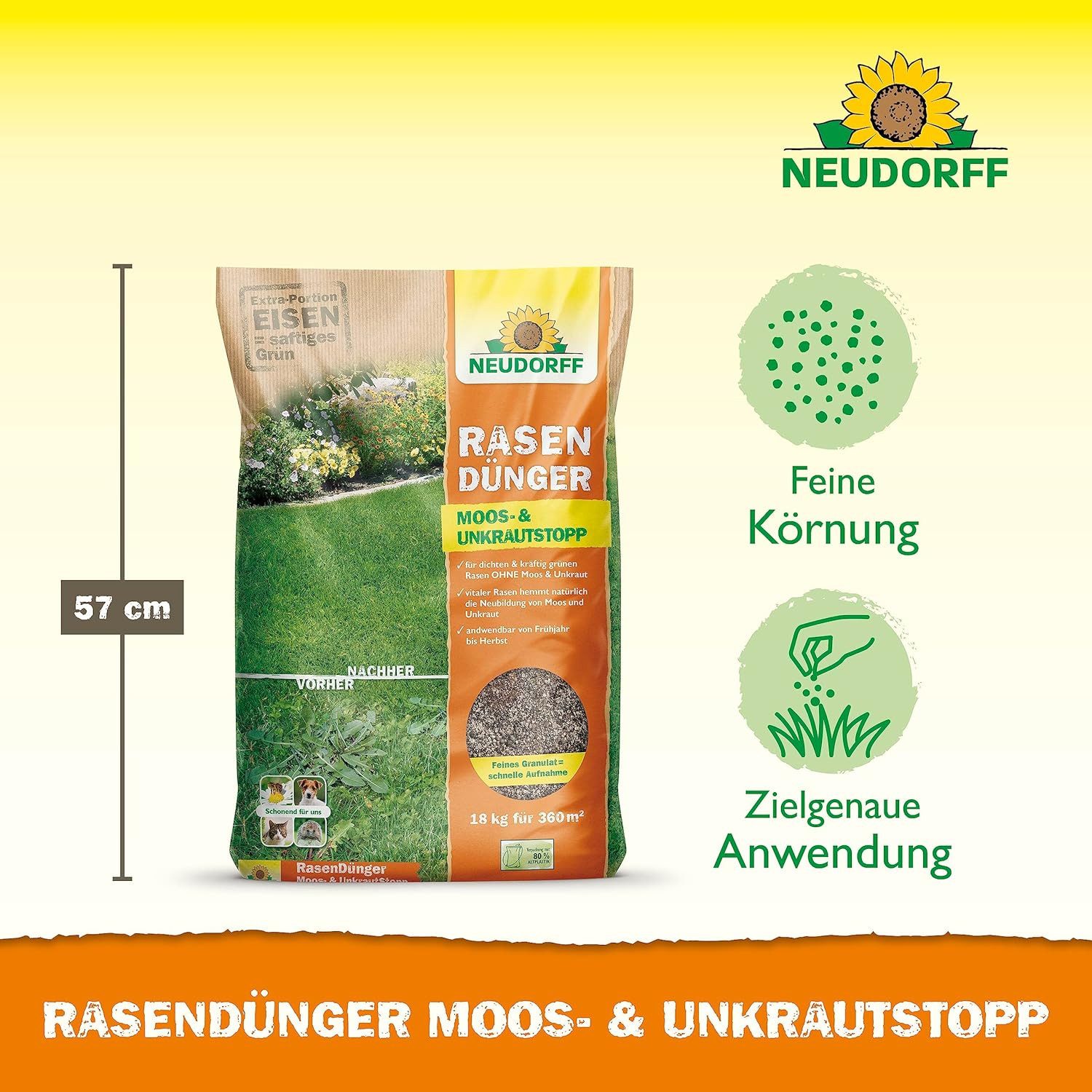 Neudorff Rasendünger RasenDünger Moos- & UnkrautStopp 18 kg, Rasendünger mi günstig online kaufen