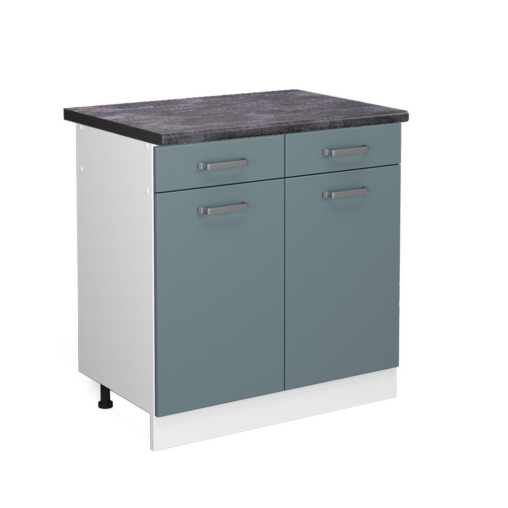 Vicco Unterschrank R-Line, Blau-Grau/Weiß, 80 cm, günstig online kaufen
