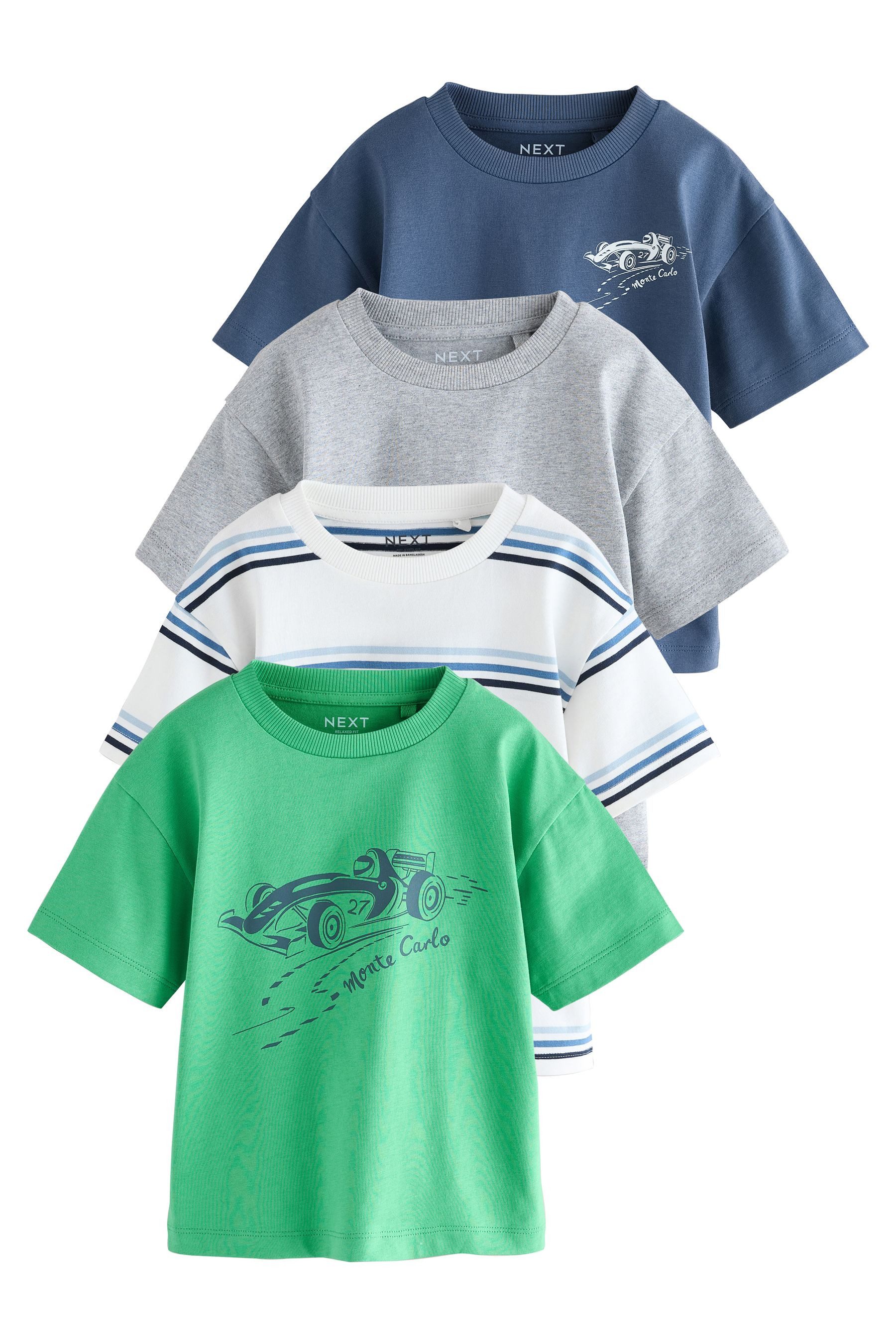 Next T-Shirt T-Shirt mit Grafik und kurzen Ärmeln, 4er-Pack (4-tlg)