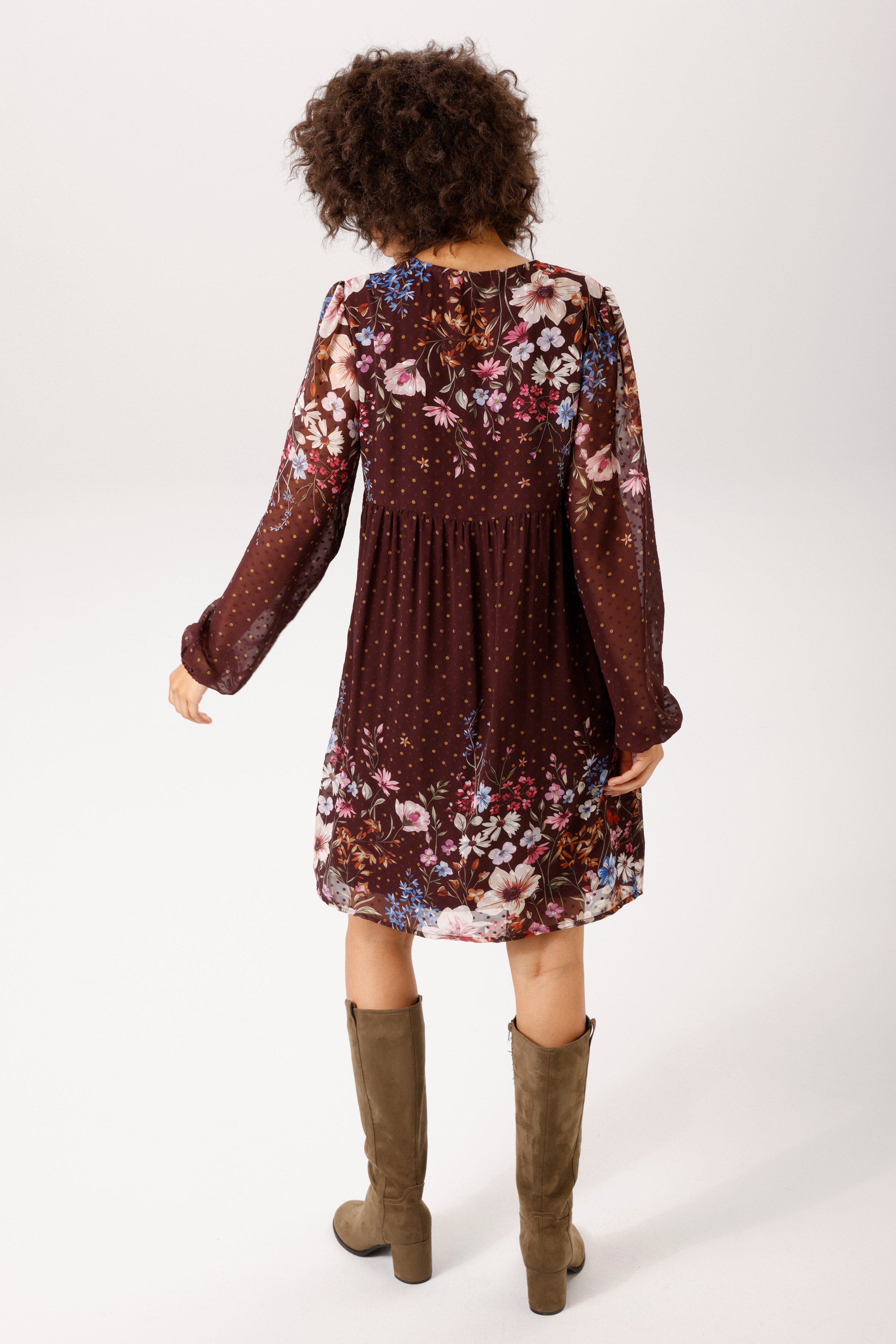 Aniston CASUAL Tunikakleid mit farbenfrohen Blumendruck und Punkten - NEUE KOLLEKTION – Bild 2 von 5