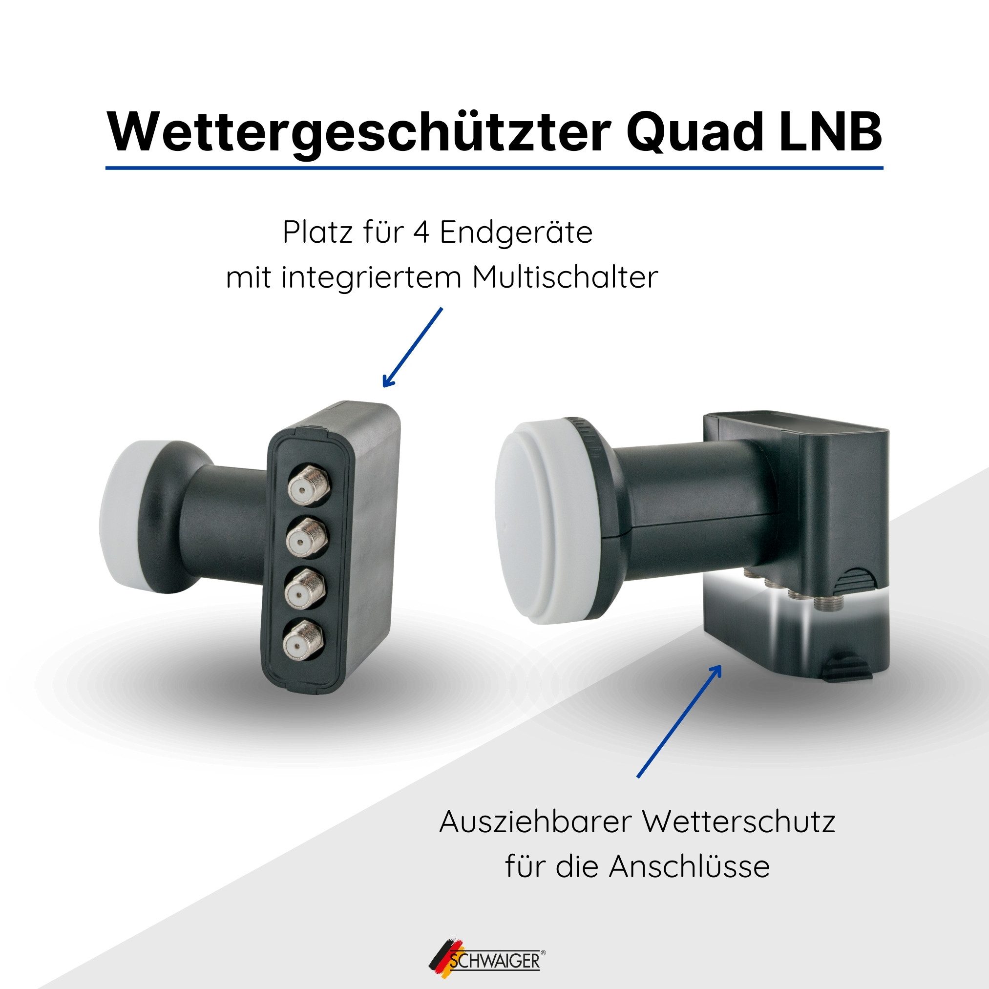 Schwaiger 714524 SAT-Antenne (75 cm, Stahl, Quad LNB, ziegelrot)