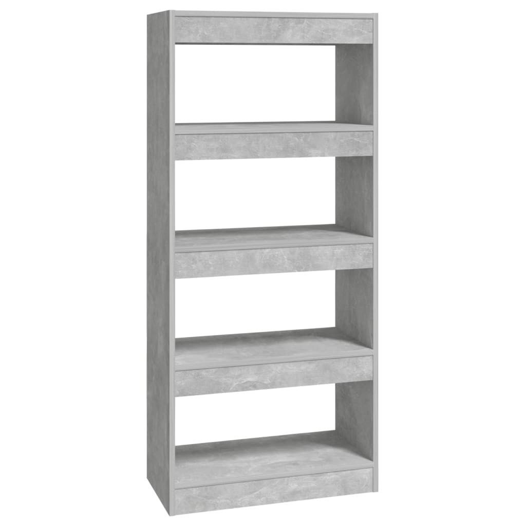 vidaXL Bücherregal Bücherregal/Raumteiler Betongrau 60x30x135 cm günstig online kaufen