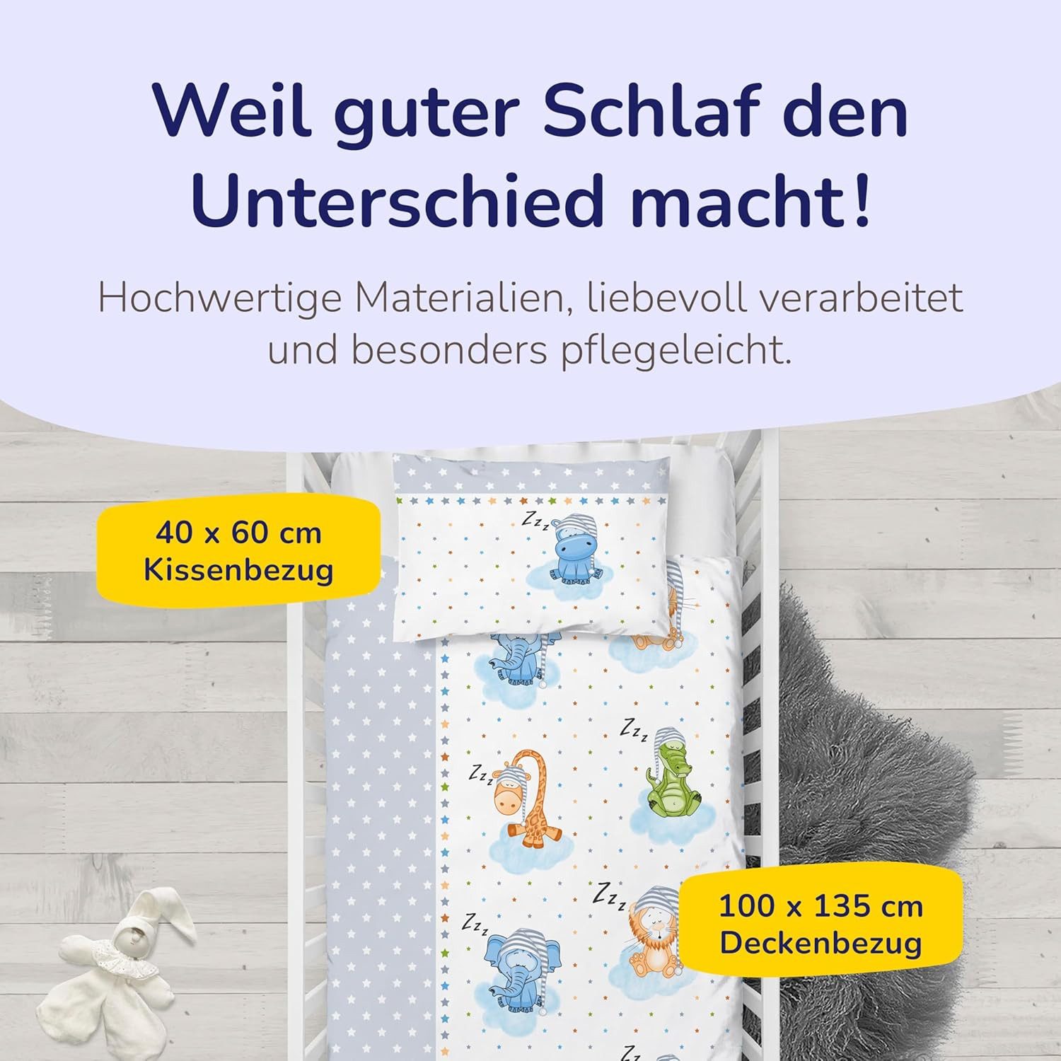 Träumschön Kinderbettwäsche Premium Set aus Baumwolle 100x135 cm - 40x60 cm günstig online kaufen
