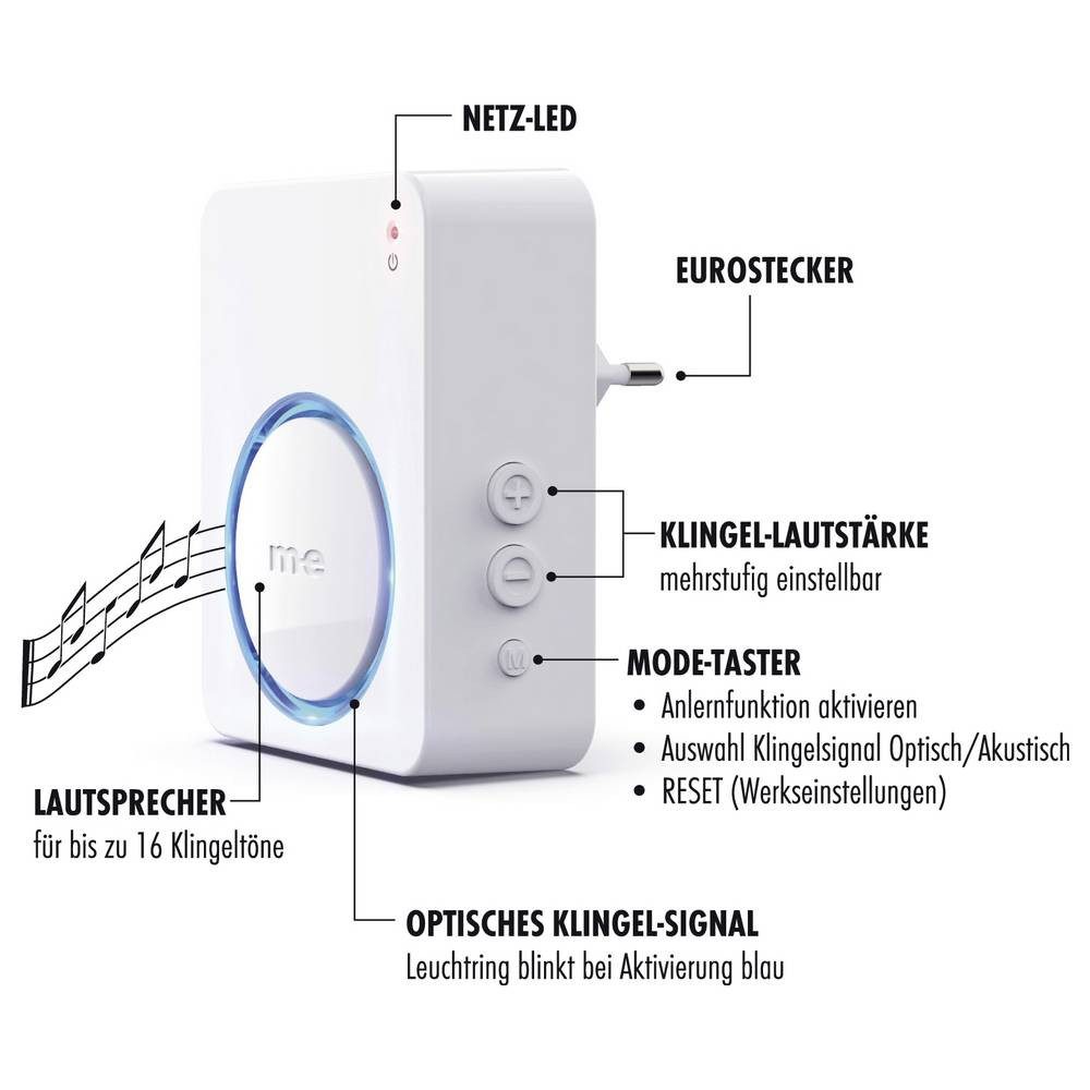m-e Smart Home Türklingel 41487 Funkgong