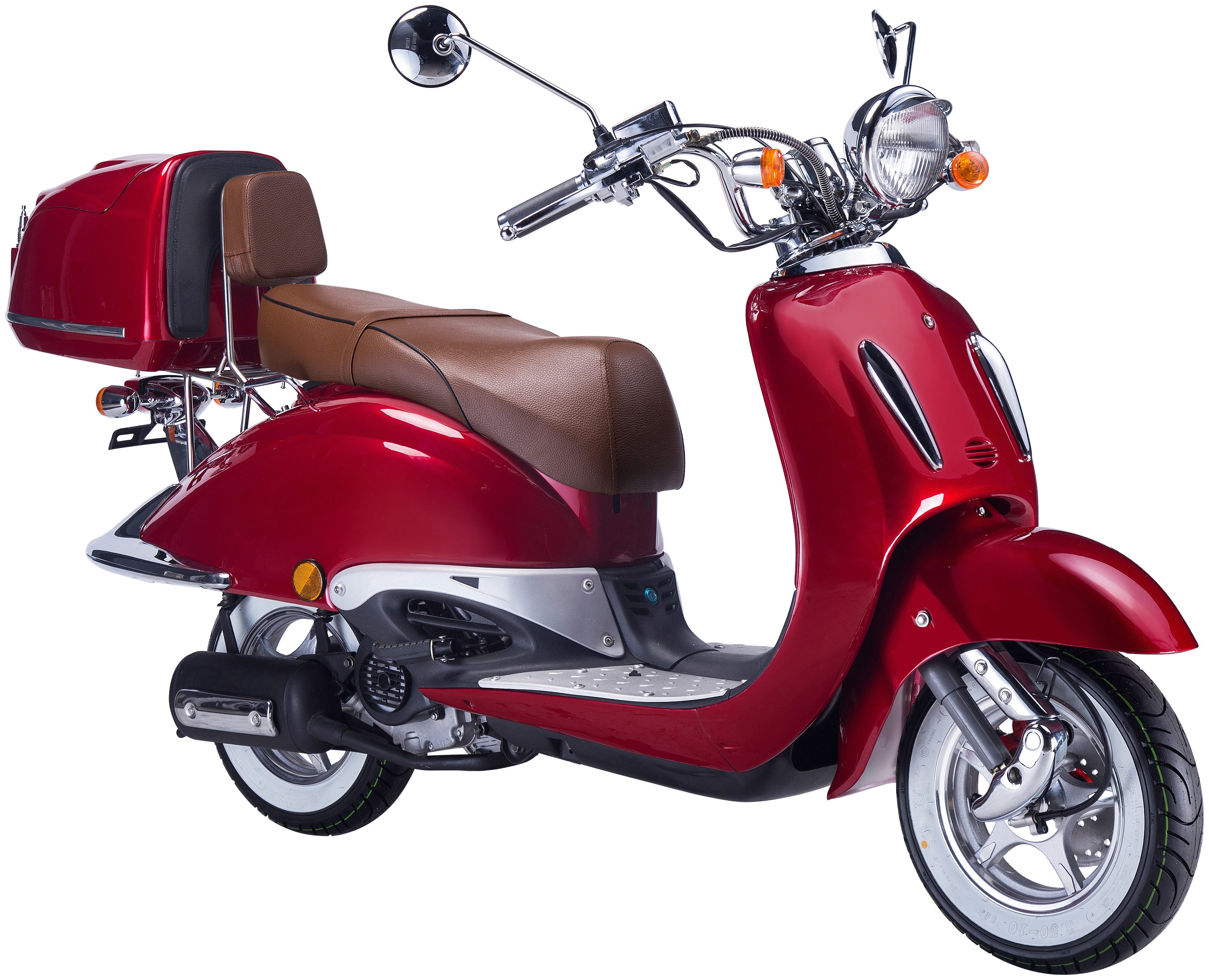 GT UNION Motorroller Strada 45, 49,5 ccm, 45 km/h, Euro 5, (Set, mit Topcase), Luftgekühlter Motor