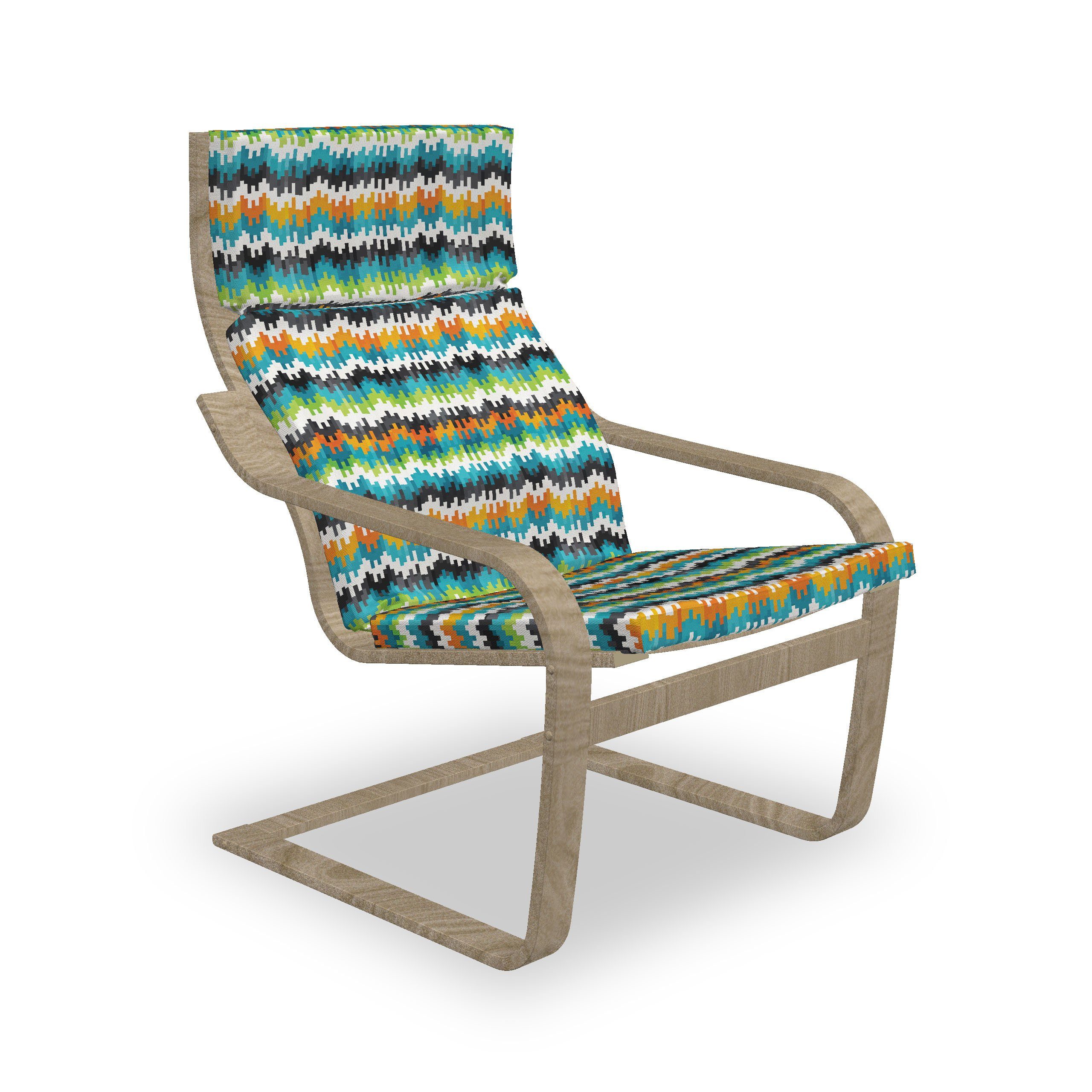 Abakuhaus Stuhlkissen Sitzkissen mit Stuhlkissen mit Hakenschlaufe und Reißverschluss, Geometrisch Trippy Forms Motiv