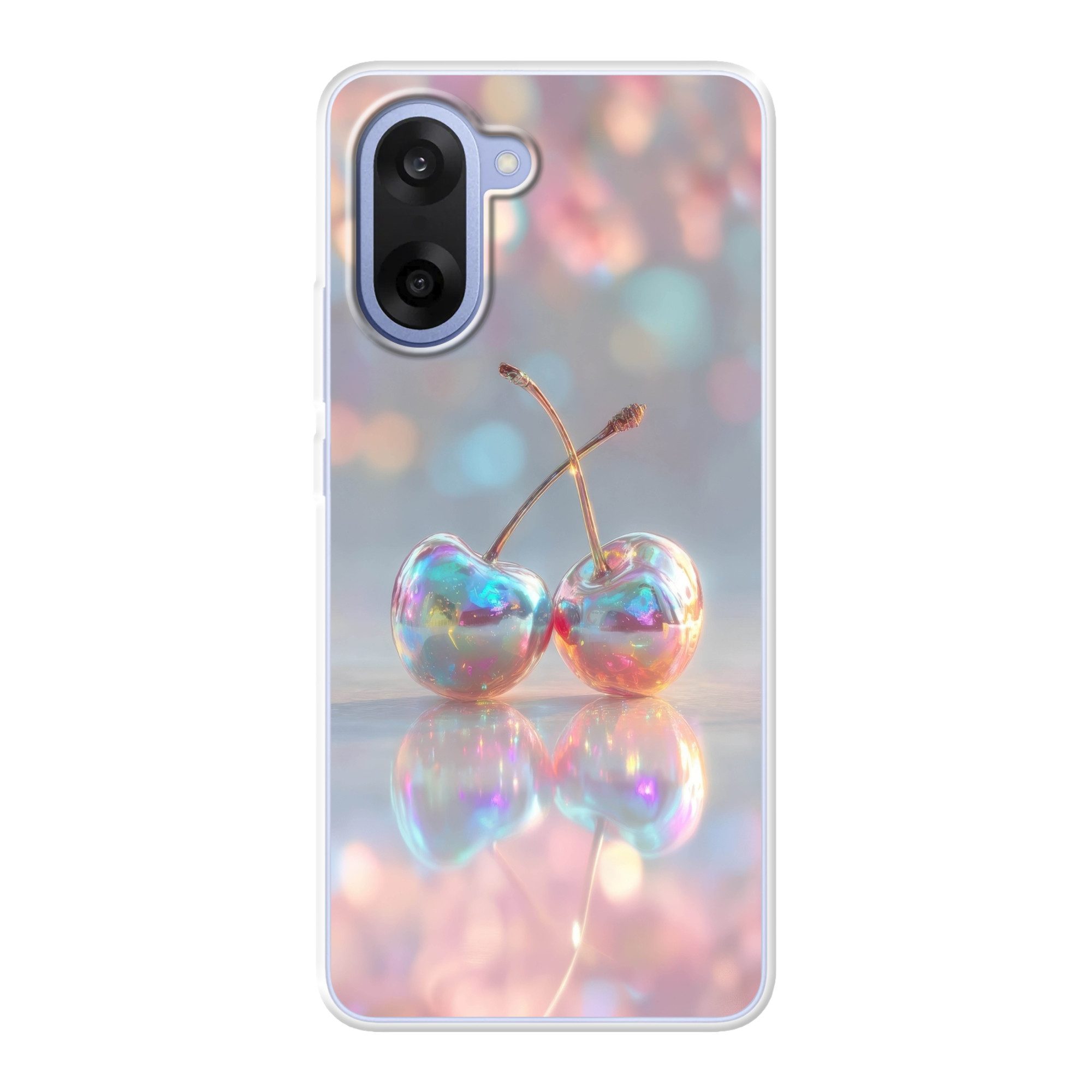 MuchoWow Handyhülle für OnePlus Nord CE5 Kirsche - Glänzend - Regenbogenfarbe, Phone Case, Silikon, Schutzhülle Dünn