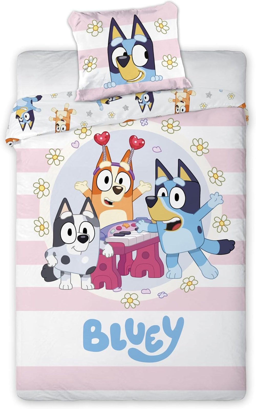 BrandMac Babybettwäsche Bluey, Bingo & Muffin Baby Bettwäsche Set 2 tlg. 100x135 cm Baumwolle, 2 teilig, Langlebig