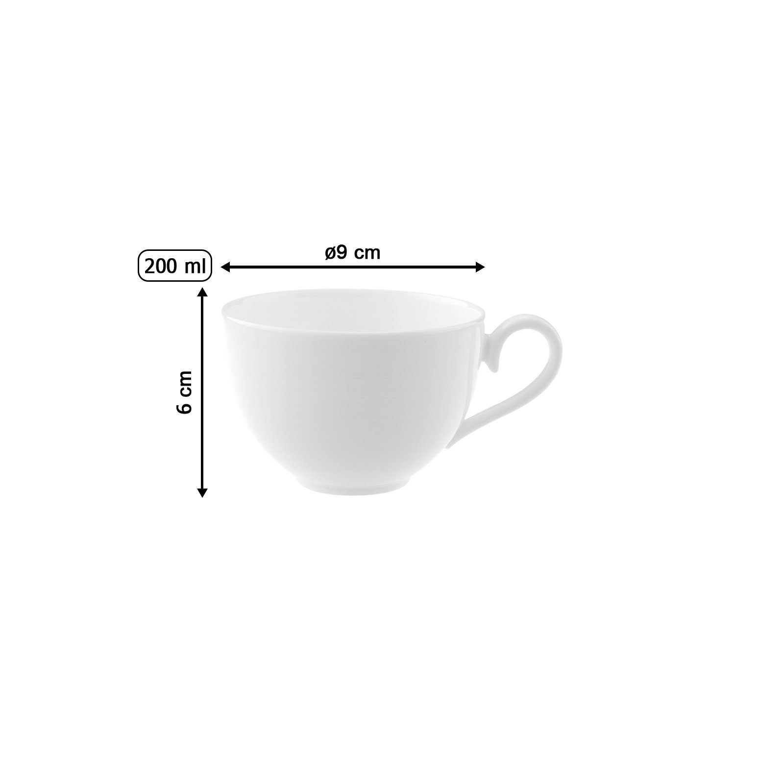 Villeroy & Boch Tasse Royal Kaffee- Obertasse 200 ml 6er Set, 6-tlg., Porzellan
