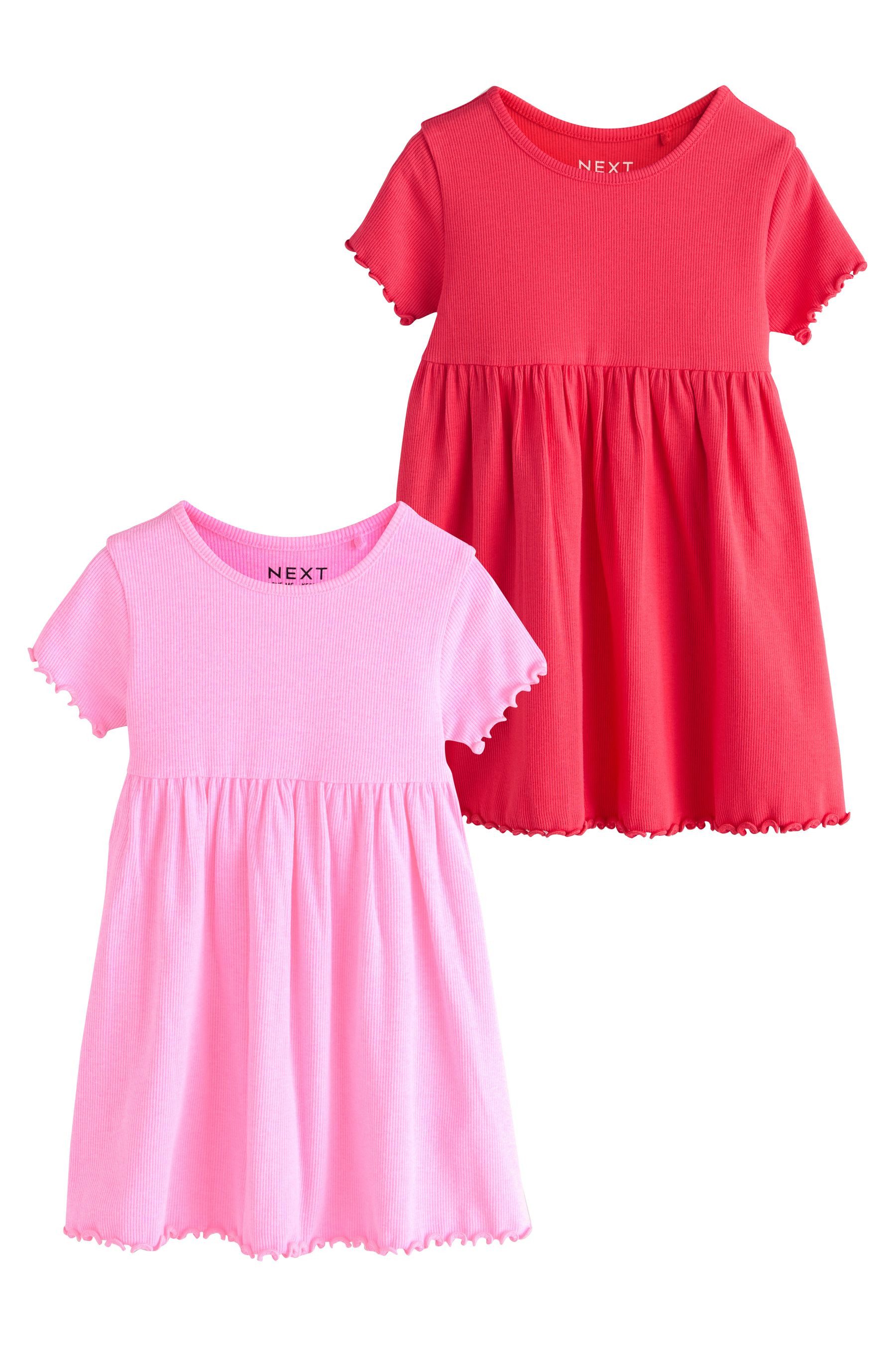 Next Jerseykleid Geripptes Kurzarmkleid im 2er-Pack (2-tlg)