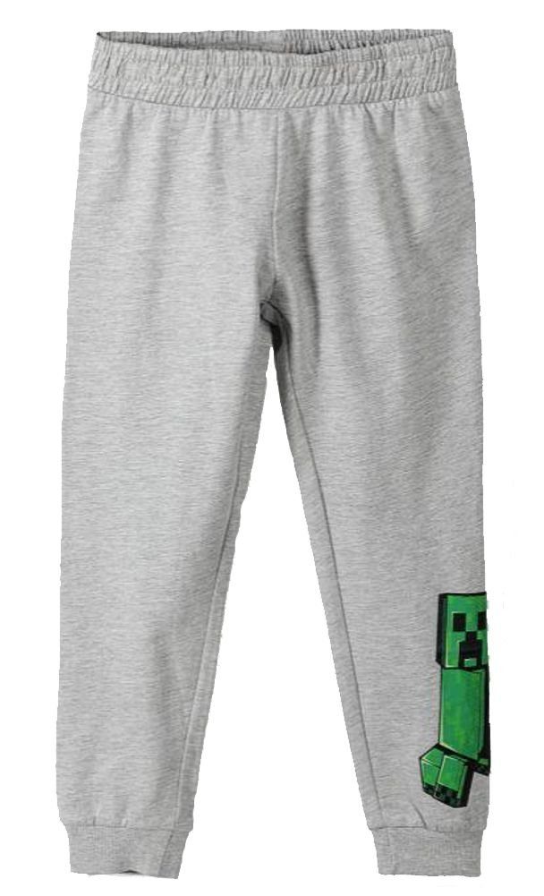 Minecraft Jogginghose Jogginghose hellgrau meliert Jogger Jungen + Mädchen 116 - 152 cm