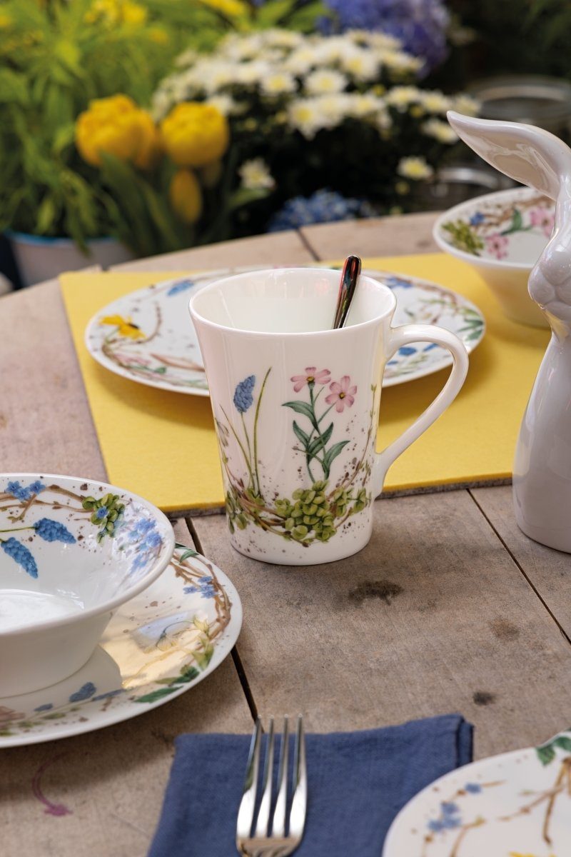 Hutschenreuther Becher Nora Süße Ostern Becher mit Henkel 0,4 l, Bone China, Tassen