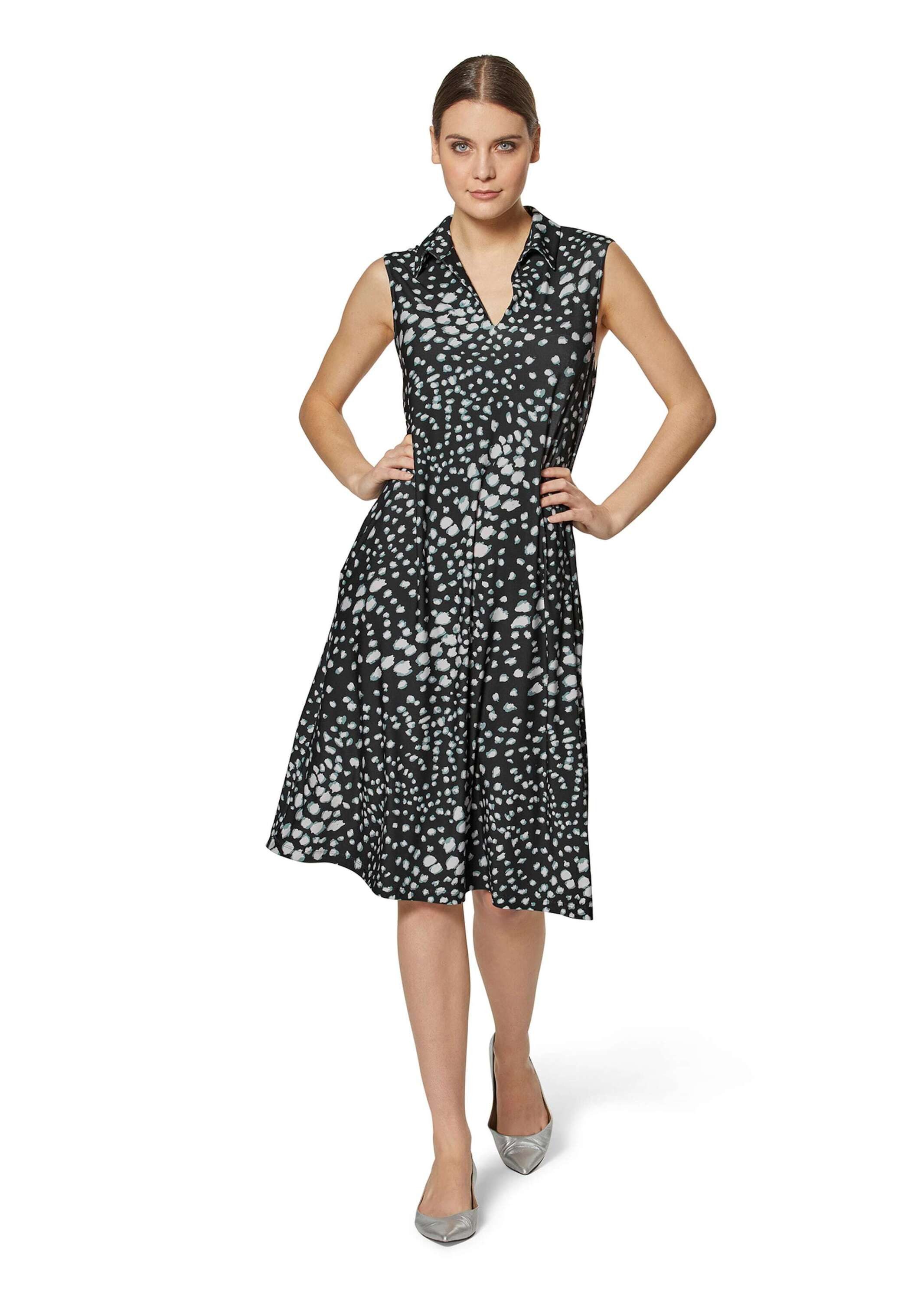 MADELEINE Midikleid Ärmelloses Sommerkleid mit V-Ausschnitt Unifarbenes Design mit modernem Hemdkragen-Detail