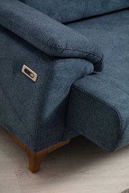 JVmoebel 3-Sitzer Blau Sofa Wohnzimmer Modern Möbel Polstersofa Design, 1 Teile, Made in Europa