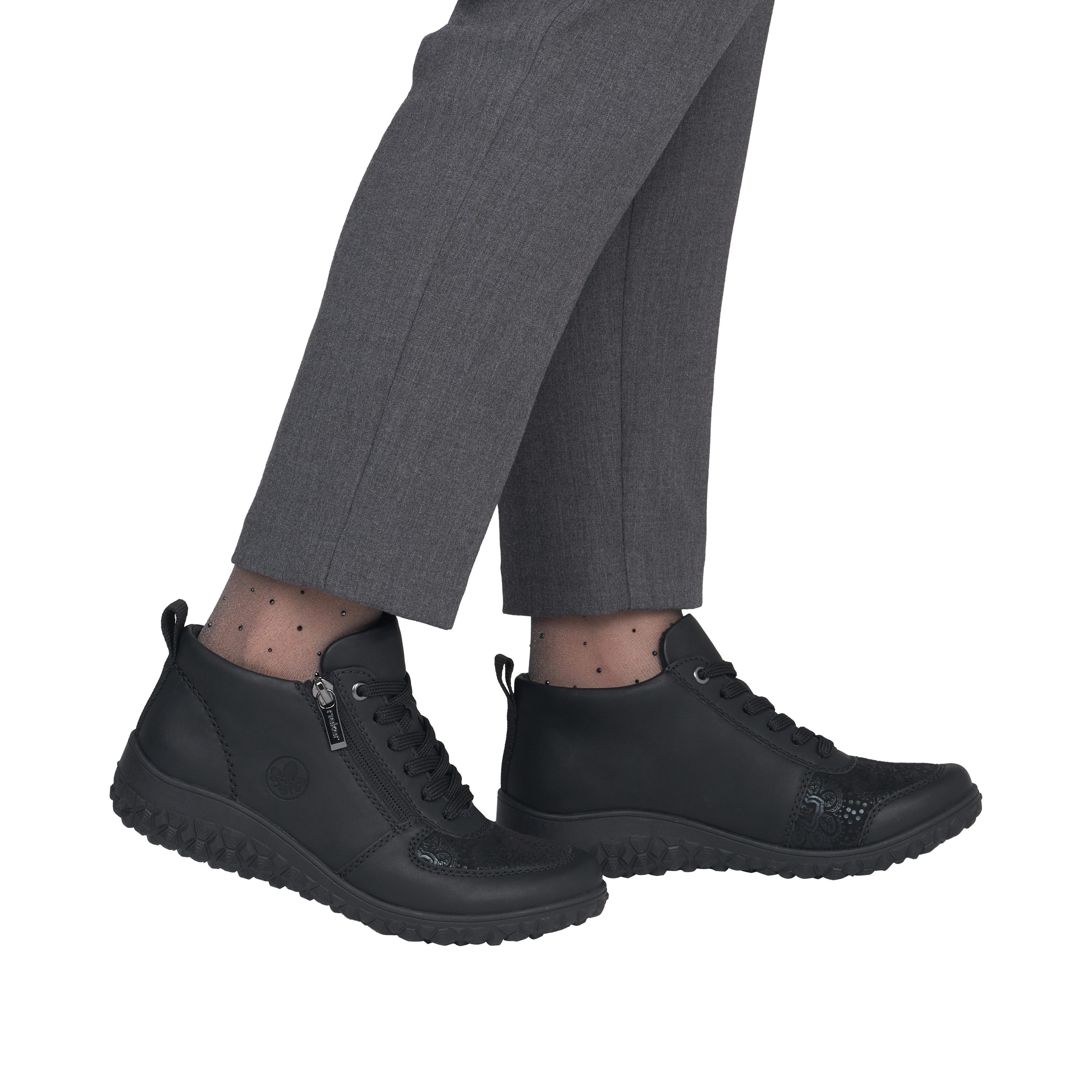Rieker Sneakerboots High Top Sneaker, Schnürboots, Stiefelette mit floralem Muster