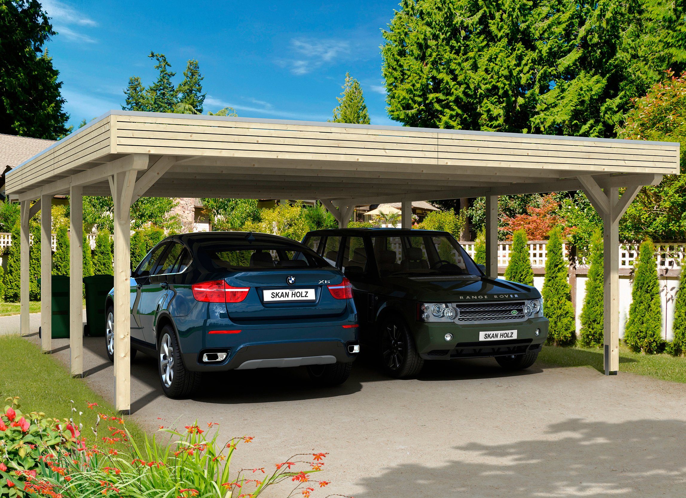 Skanholz Doppelcarport Spessart, BxT: 611x846 cm, 220 cm Einfahrtshöhe