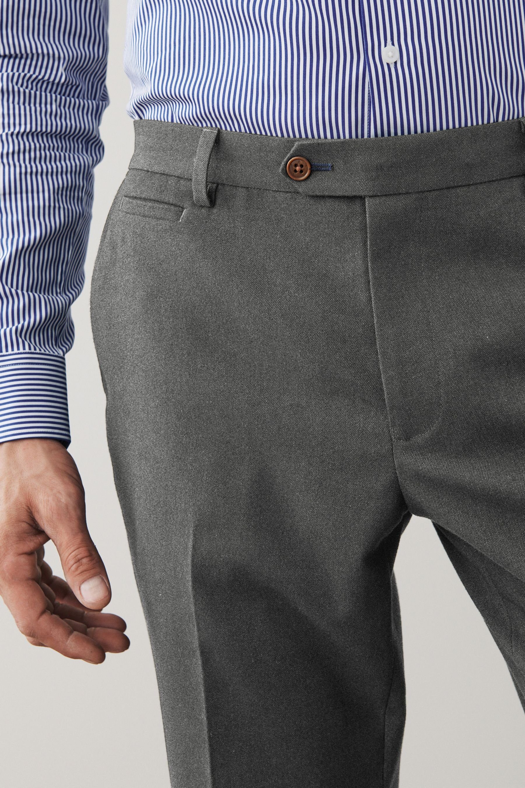 Grey (1-tlg) Besatz: Next Hose-Tailored-Fit Anzughose mit Donegal-Anzug