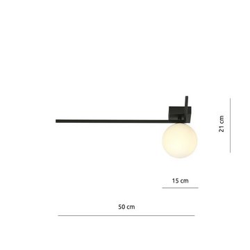 Licht-Erlebnisse Deckenleuchte EINAR, ohne Leuchtmittel, Metall Glas E14 Schwarz Weiß Kugel Schirm Modern