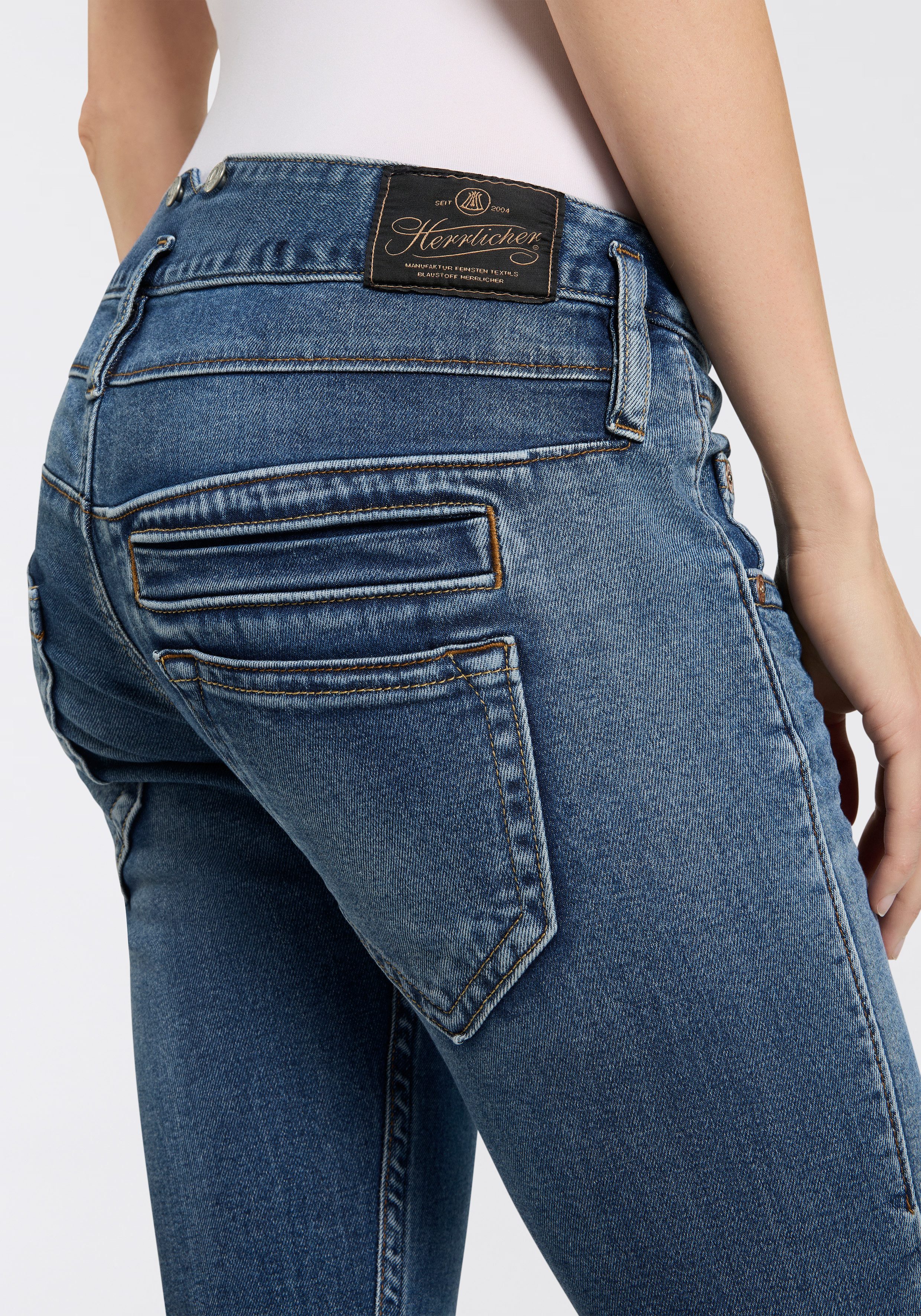 Herrlicher Slim-fit-Jeans Pitch Slim Denim Stretch mit niedriger Taille