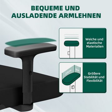 Hiazurm Bürostuhl Bürostuhl, Ergonomischer Schreibtischstuhl, Drehstuhl, Chefsessel (leise Rolle, Atmungsaktiv, Stuhl höhenverstellbar und neigbar, Computerstuhl mit Verstellbarer Kopfstütze, Armlehnen, Lendenwirbelstütze), Verlängerte und Verbreiterte Rückenlehne, Bürostuhl 150kg, Schwarz