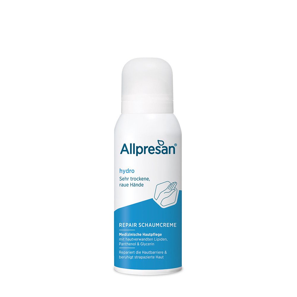 Allpresan Handmousse Allpresan hydro Repair Schaum-Creme Hände 100ml Reparierende, 1-tlg., schnell einziehende, medizinische Hautpflege für trockene Hände