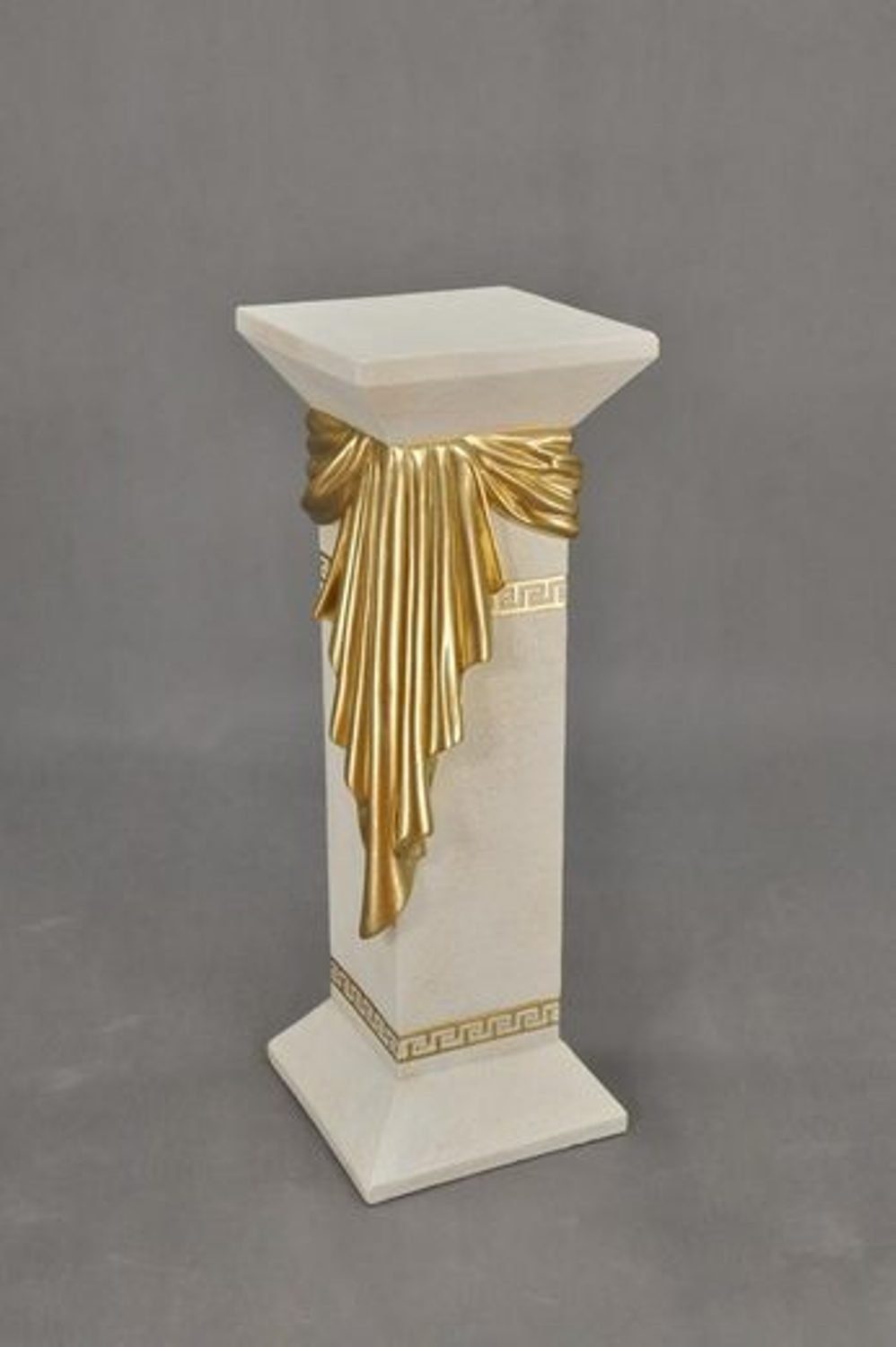 JVmoebel Marmor Medusa Deko Säulen Dekoration Weiß/Gold Römische Säule Figur Skulptur Skulptur