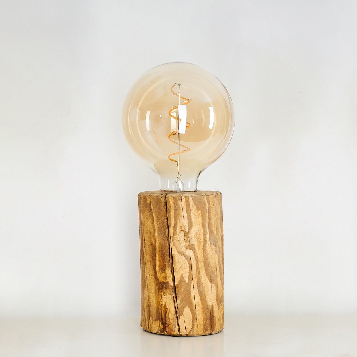 Design, Tischleuchte Kunststoff & Holz in 1xE27 aus ohne Natur/Schwarz, und Ausschalter,Lichteffekt, »Pontinvrea« Tischlampe Leuchte, Leuchtmittel, An-/ skandinavisches hofstein