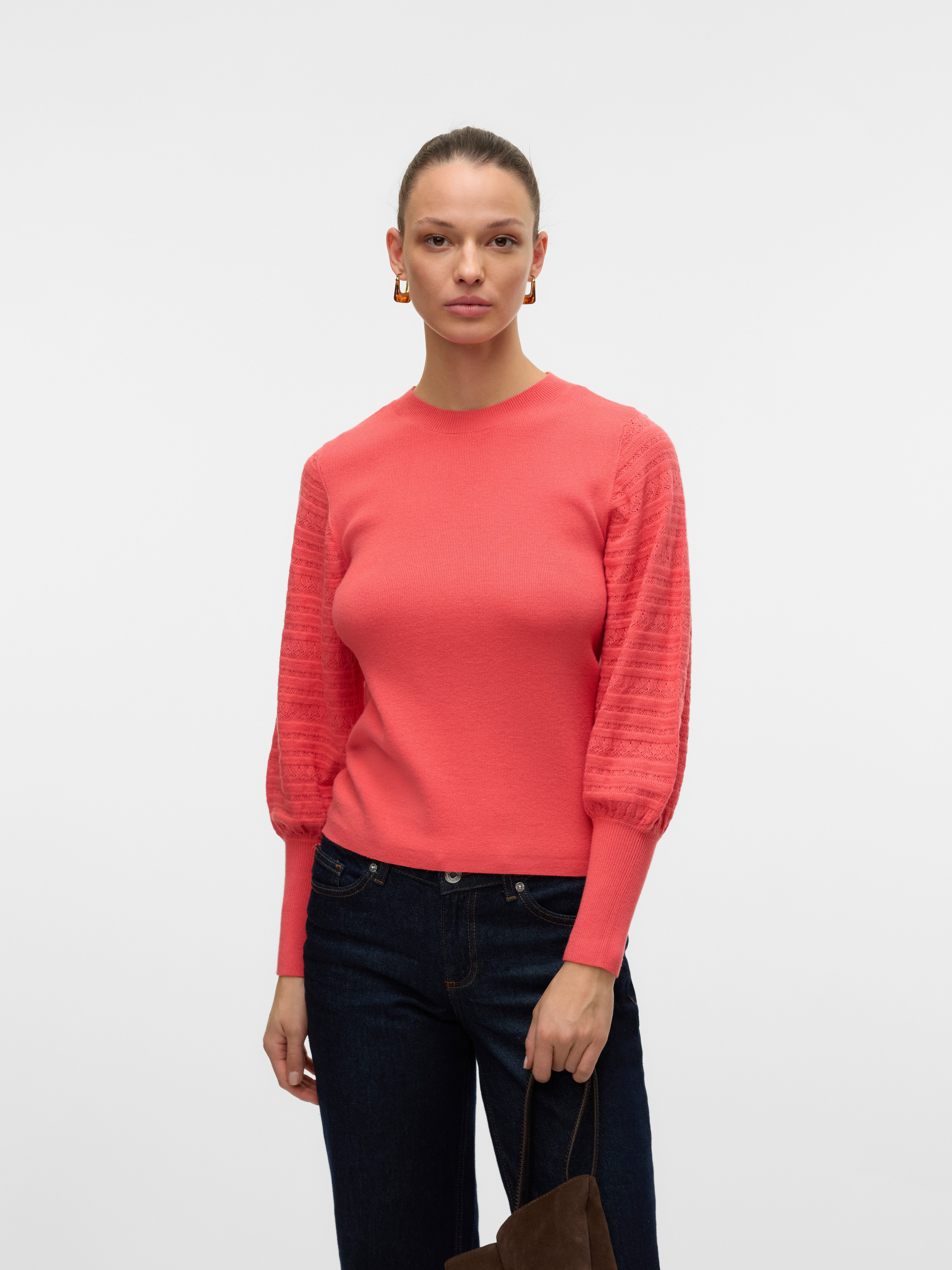 Vero Moda Strickpullover VMHOLLYPOINTELLE LS O-NCK PULLOVE GA BOO günstig online kaufen