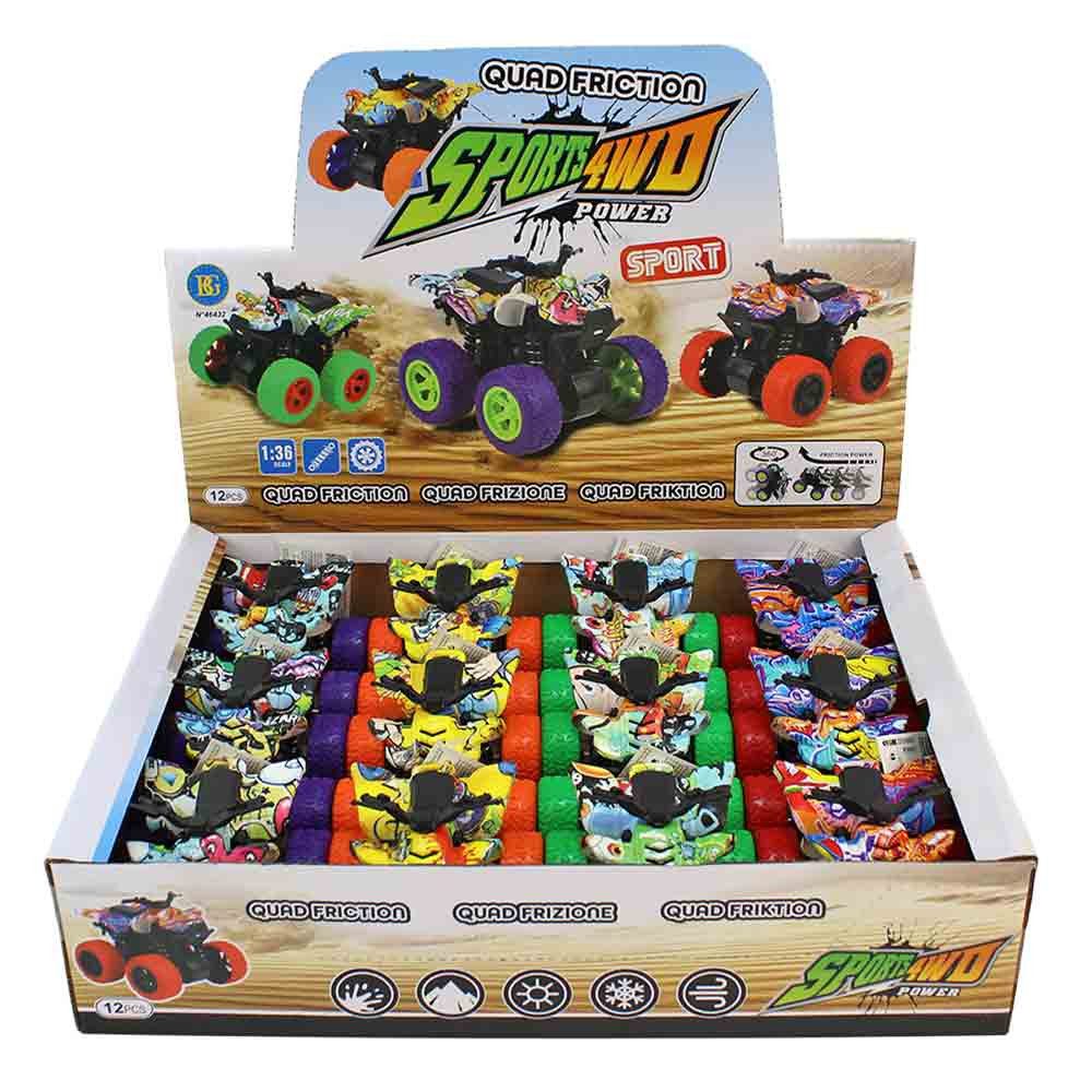 B&G INTERNATIONAL Spielzeug-Auto Quad Spielzeug mit Rollverstärkung - ca. 8,5 cm, (12-tlg)