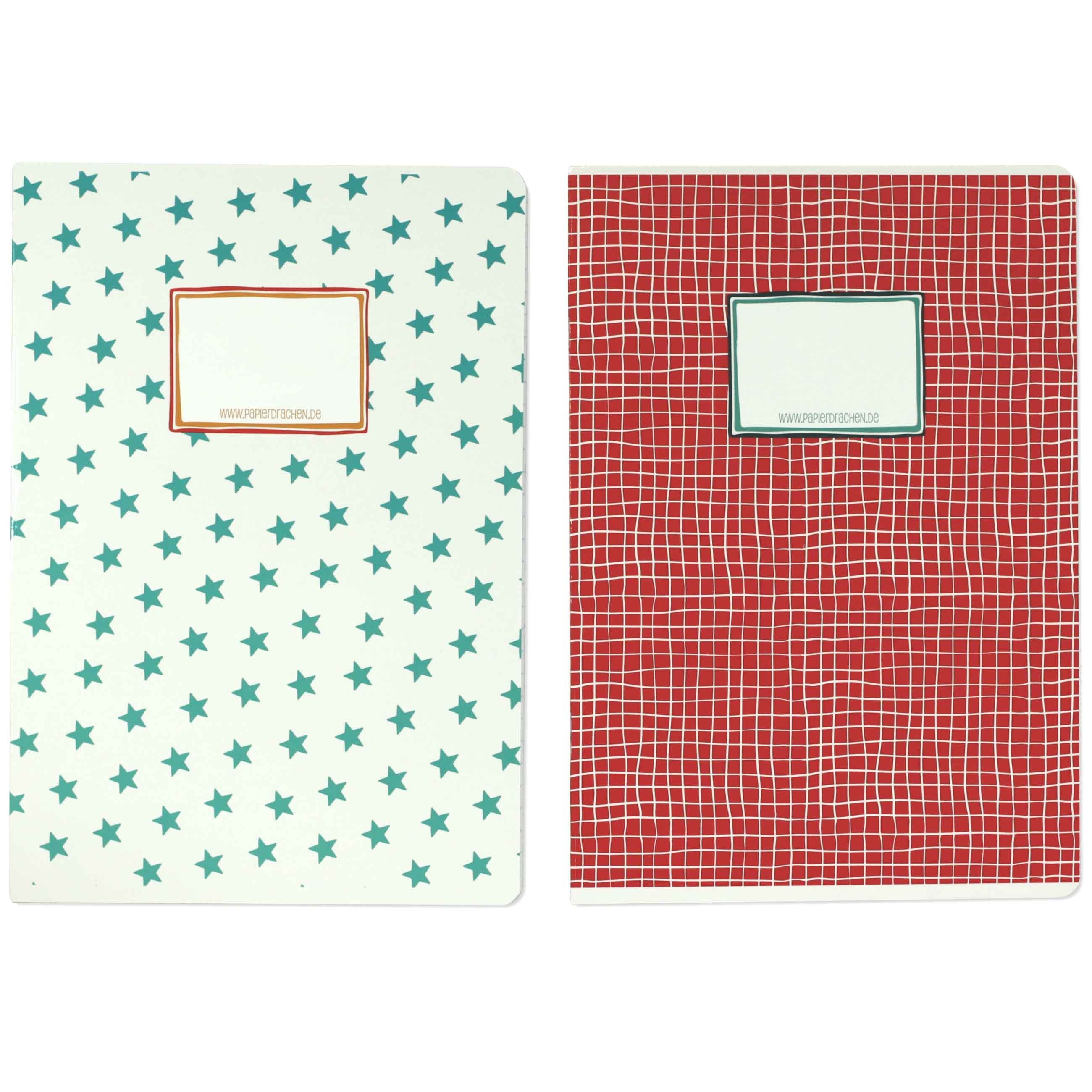 PAPIERDRACHEN Schulheft Schulhefte Set - DIN A4