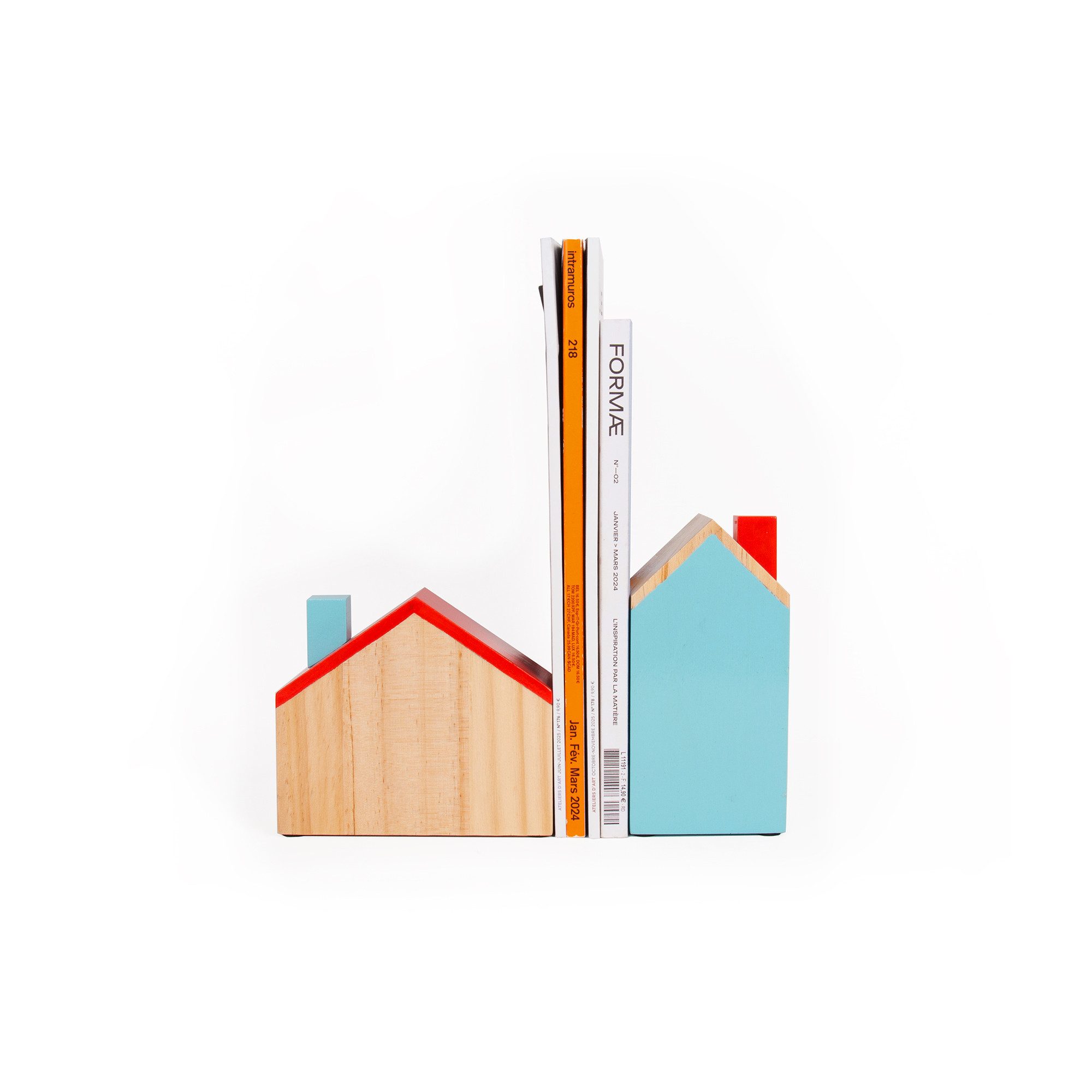 Helio Ferretti Buchstütze Sweet Home (MDF Holz, 2 St., Haus), ca. 14 x 6 x 12 cm & 8 x 6 16 cm