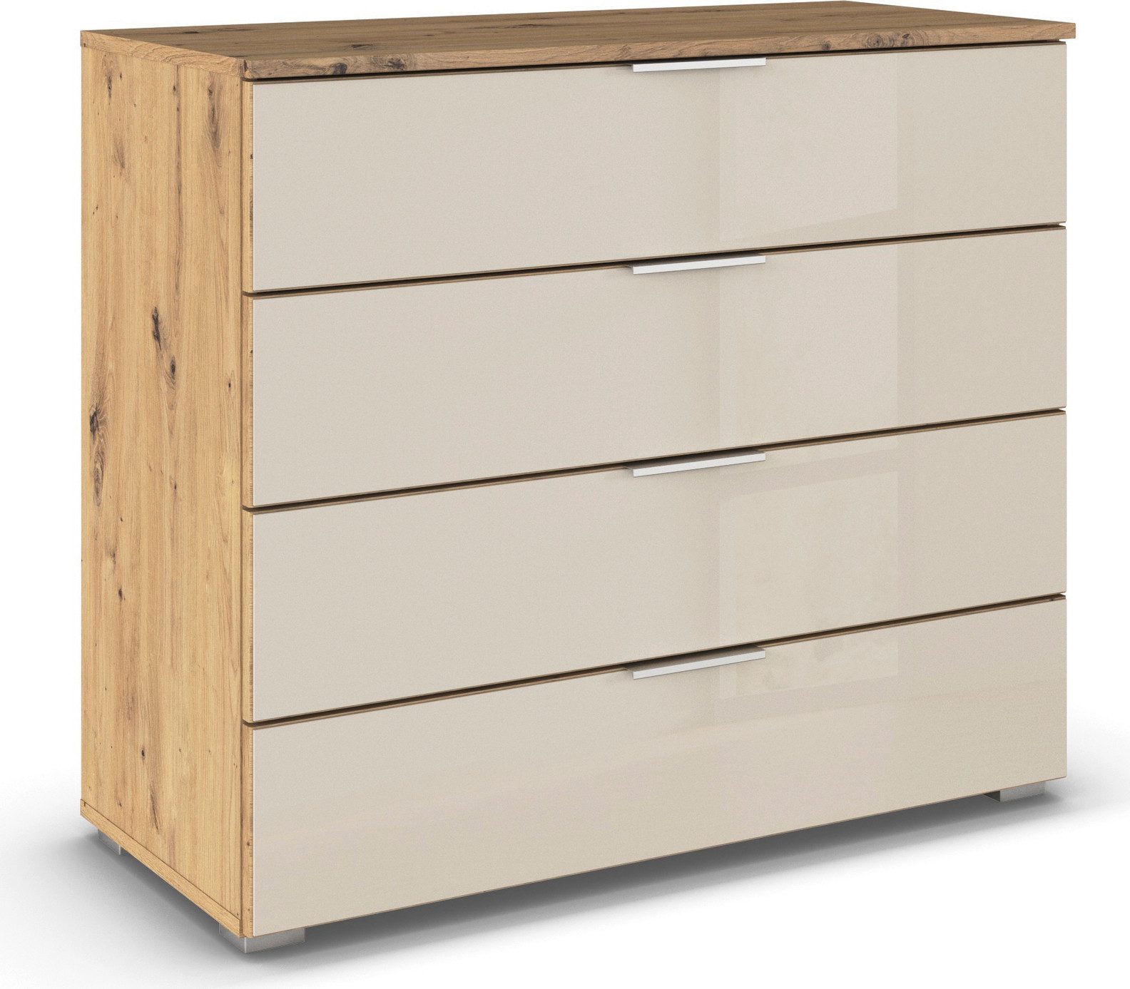 Schubkastenkommode Sideboard Schubladenkommode Schubladenkommode AGORDO mit Glasfront