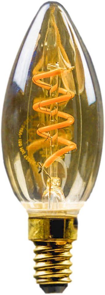 BLULAXA LED-Filament Vintage, E14, 10 superwarmweis St., Goldglas, 10er-Set, Extra-Warmweiß