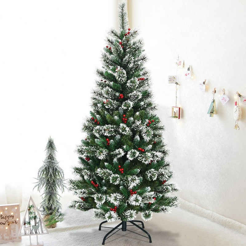COSTWAY Künstlicher Weihnachtsbaum, 519 schneebedeckte Zweige aus PVC