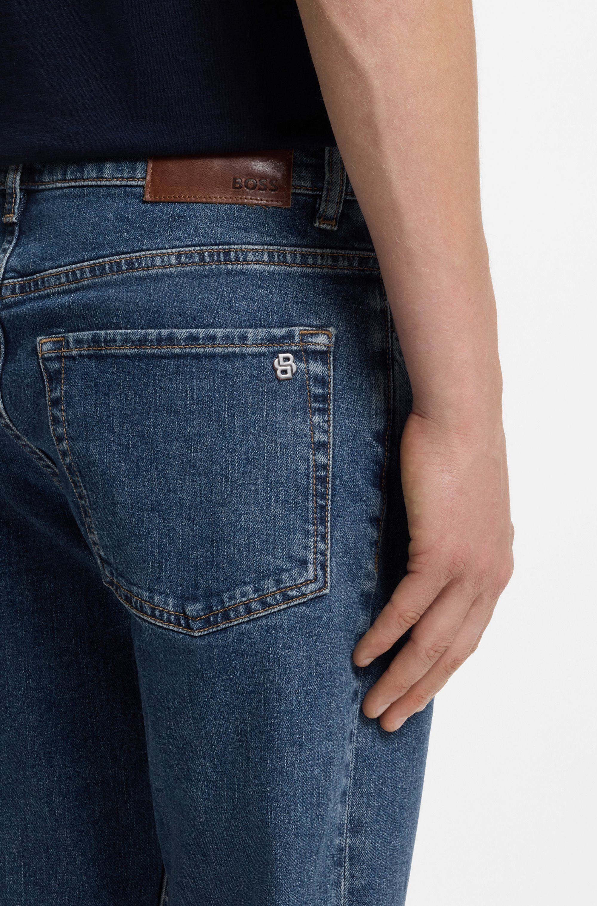 BOSS ORANGE Tapered-fit-Jeans Onyx Comfor Fit Denim Regular Tapered Fit, Stretch-Denim, Mittlere Bundhöhe