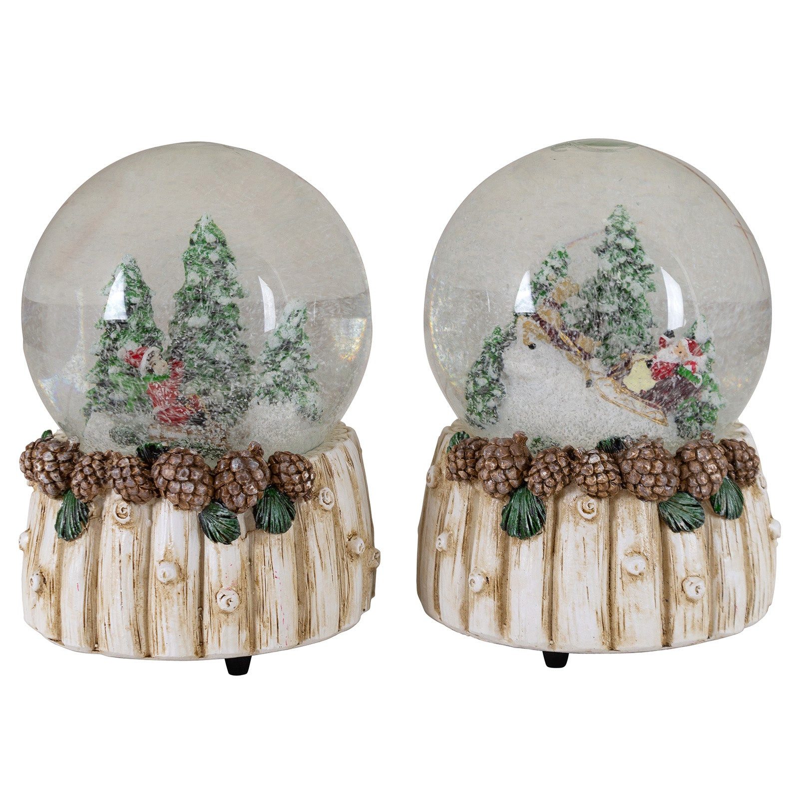 Christmas Paradise Schneekugel mit Spieluhr 15 cm (Weihnachtsdeko, 2 St., mechanisch aufziehbar), spielt weihnachtliche Musik