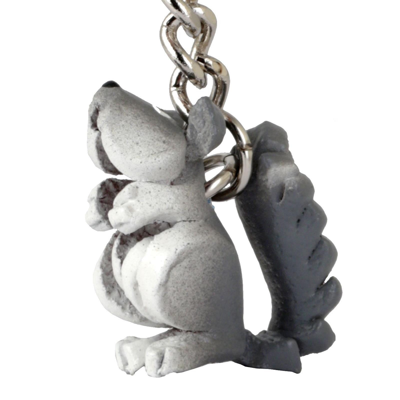 Monkimau Schlüsselanhänger Set Mini Eichhörnchen Schlüsselanhänger aus Leder