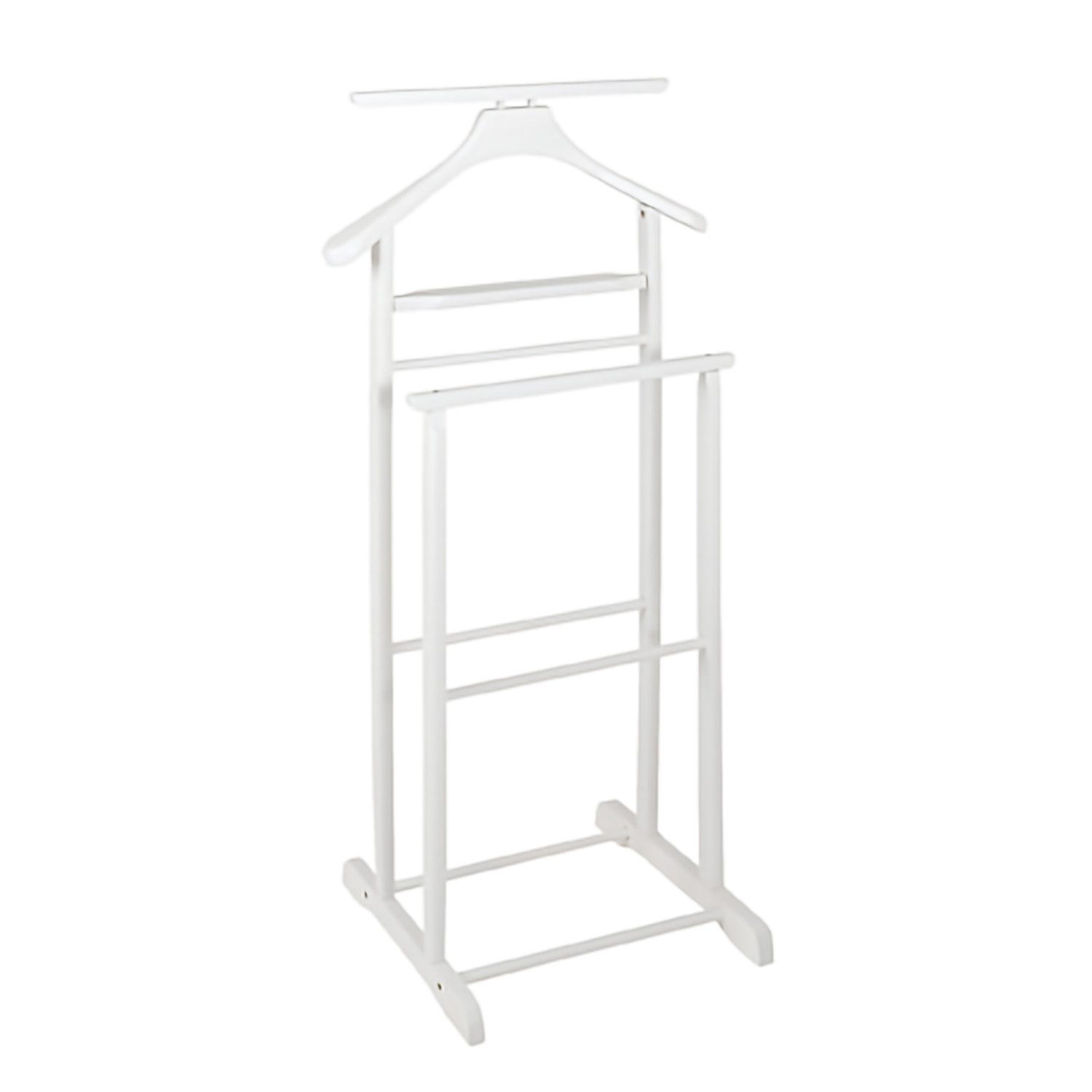 HAKU Herrendiener Herrendiener weiß - Kleiderständer, Massivholz - B 47xH102xT 36 cm, (1 Stück), Herrendiener aus Massivholz, Stiller Diener, Stummer Diener