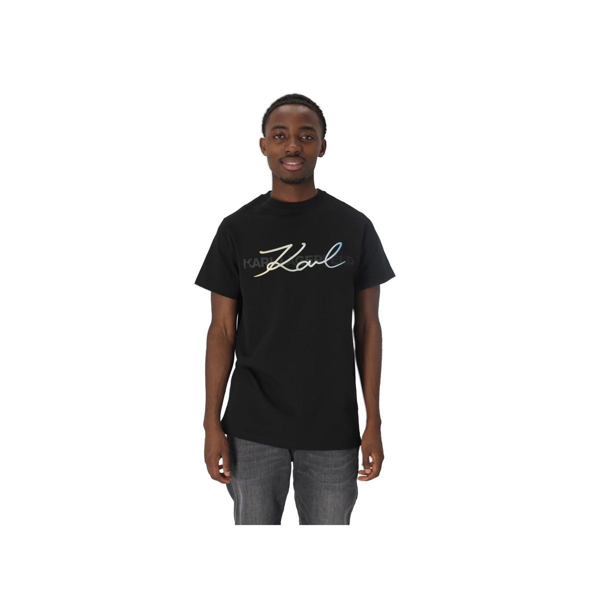schwarz (1-tlg) LAGERFELD uni T-Shirt
