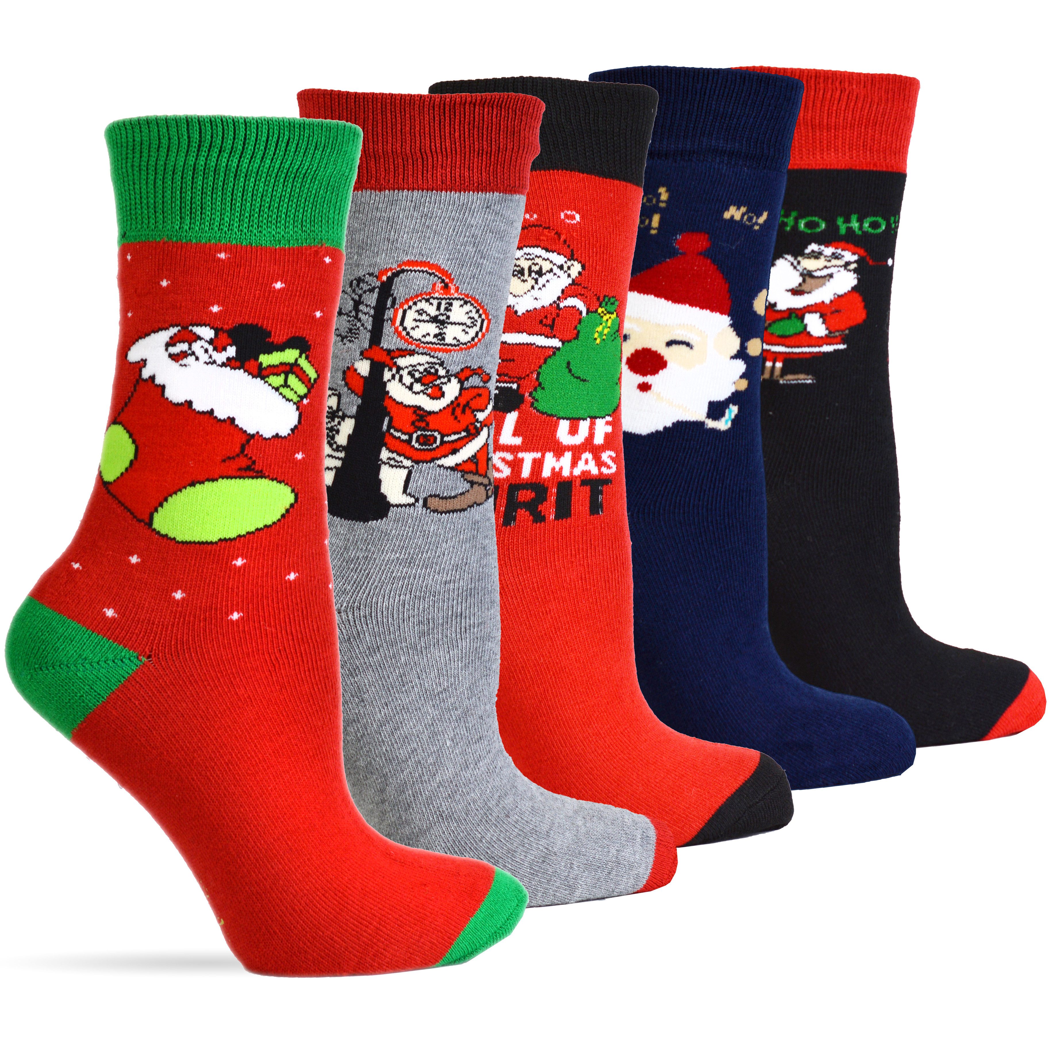 Frostfighter Socken Herren und Damen Weihnachtssocken (6 Paar) Anitipilling Innenfutter, Vollfrottee Innenfutter