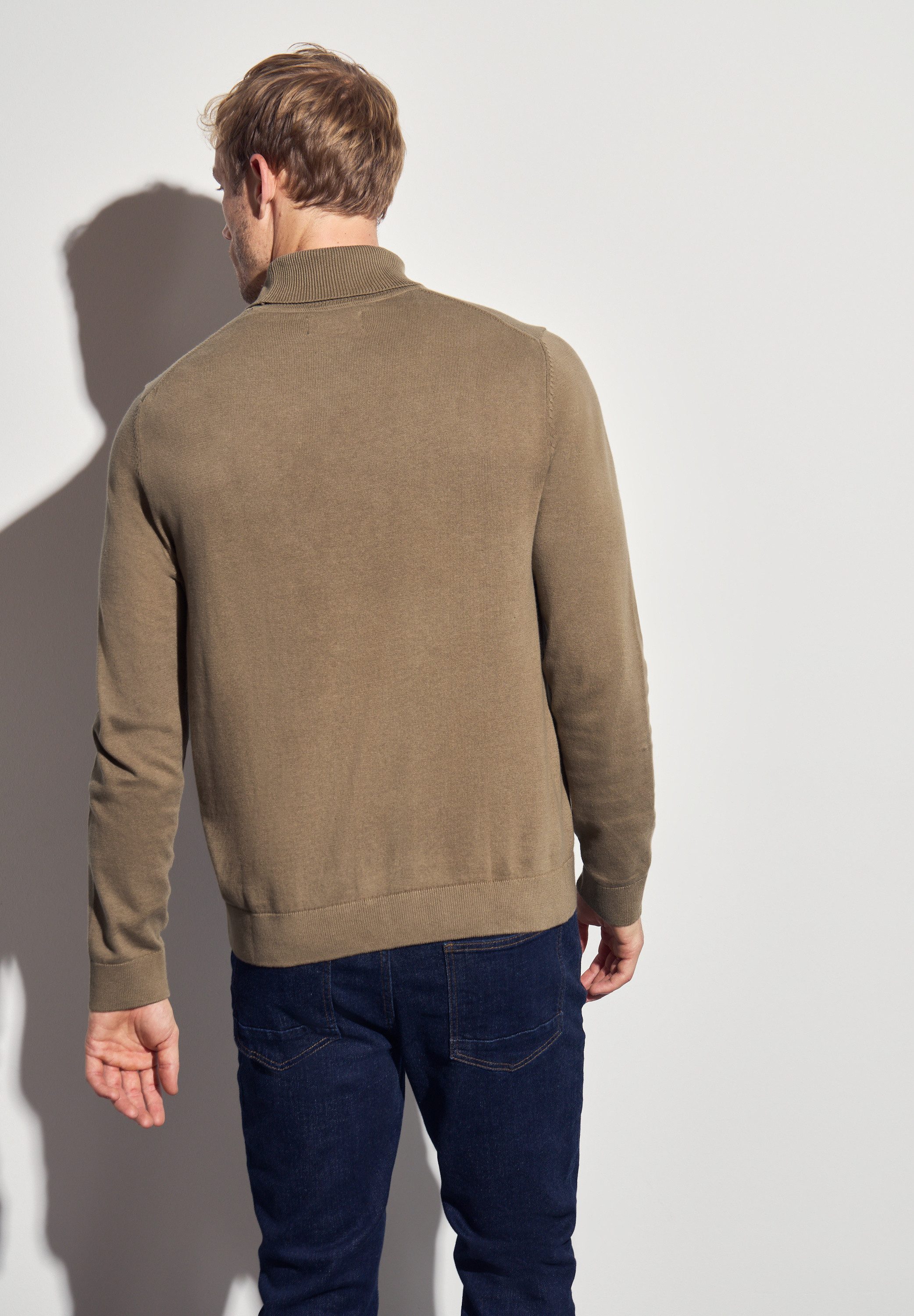 STREET ONE MEN Rollkragenpullover aus reiner günstig online kaufen