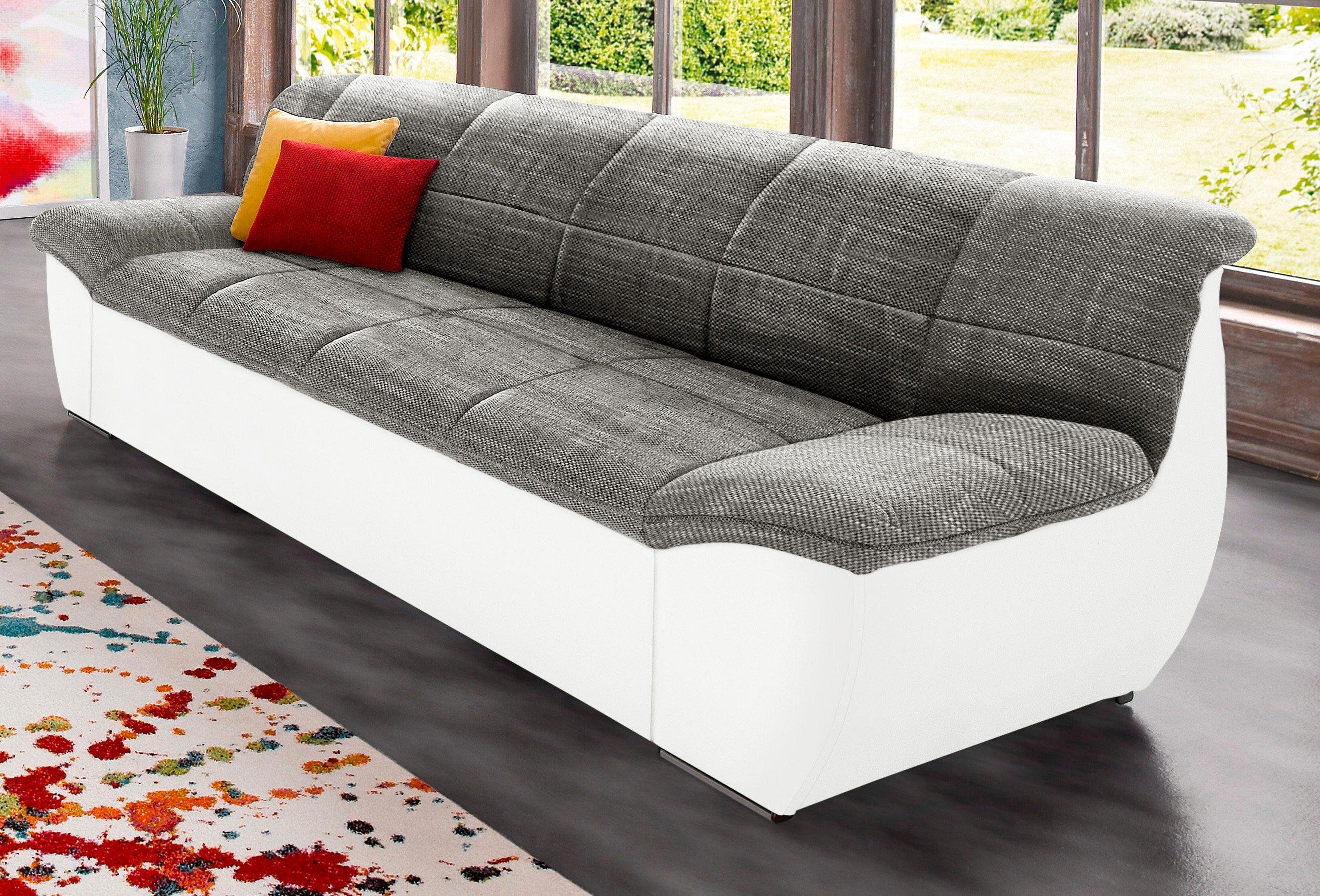 DOMO collection 3-Sitzer SPLASH Breite 232 cm, moderne Sitz- und Rückensteppung, komfortabel, flache Armlehnen zum Entspannen