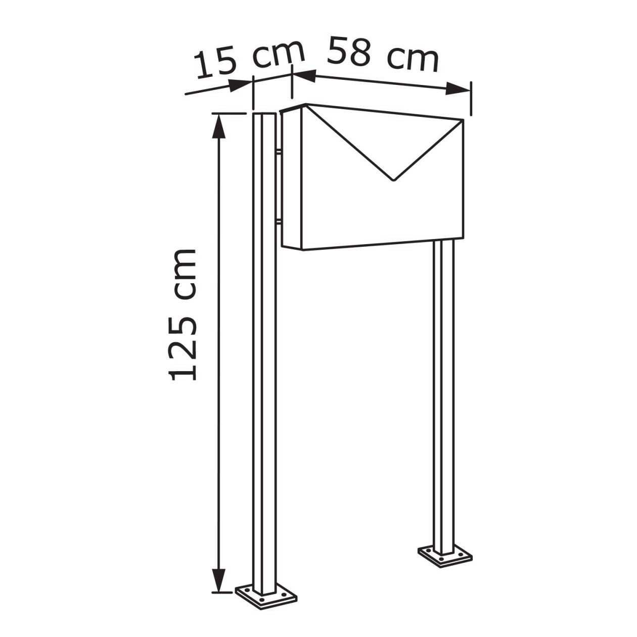 Bravios Briefkasten Edelstahl Standbriefkasten Letter