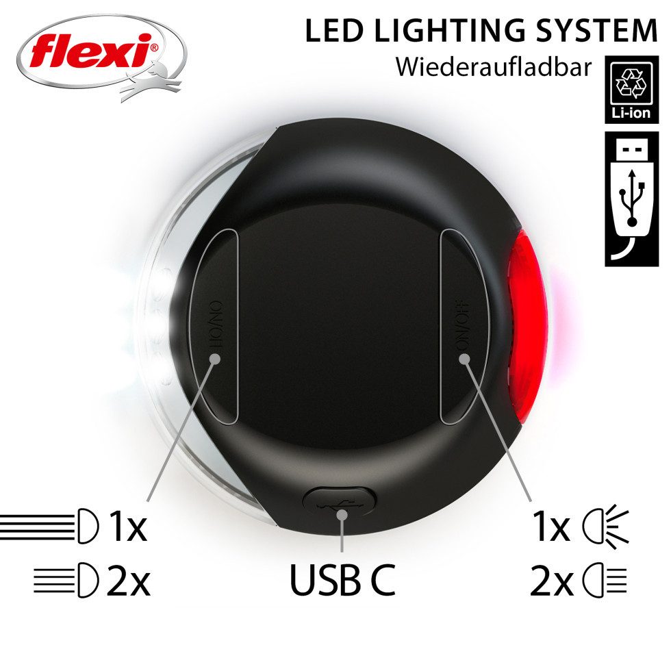 flexi Hundeleine Flexi LED Lighting System für Flexi Leinen schwarz, Kunststoff