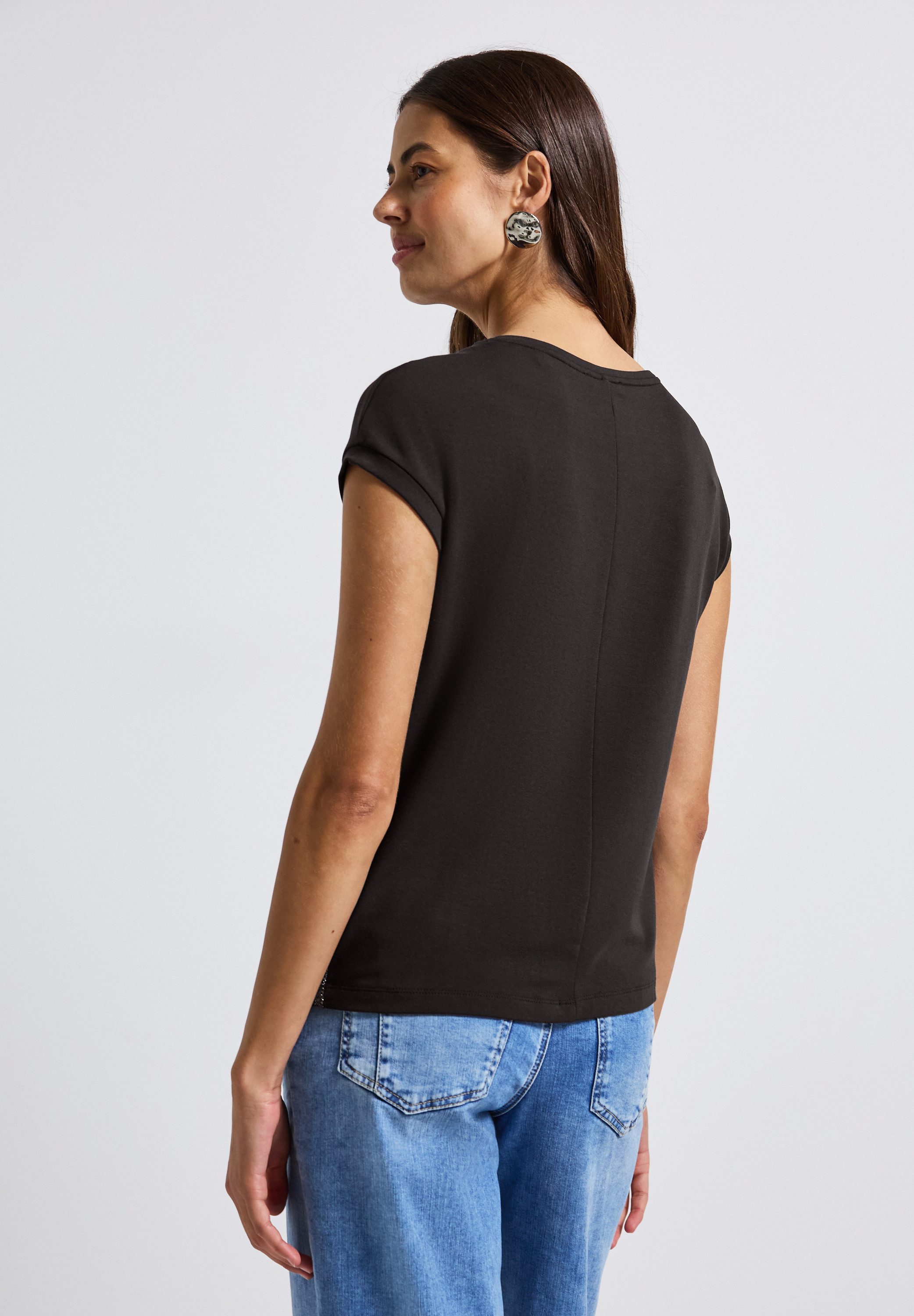 STREET ONE T-Shirt mit Glitzerdetails günstig online kaufen