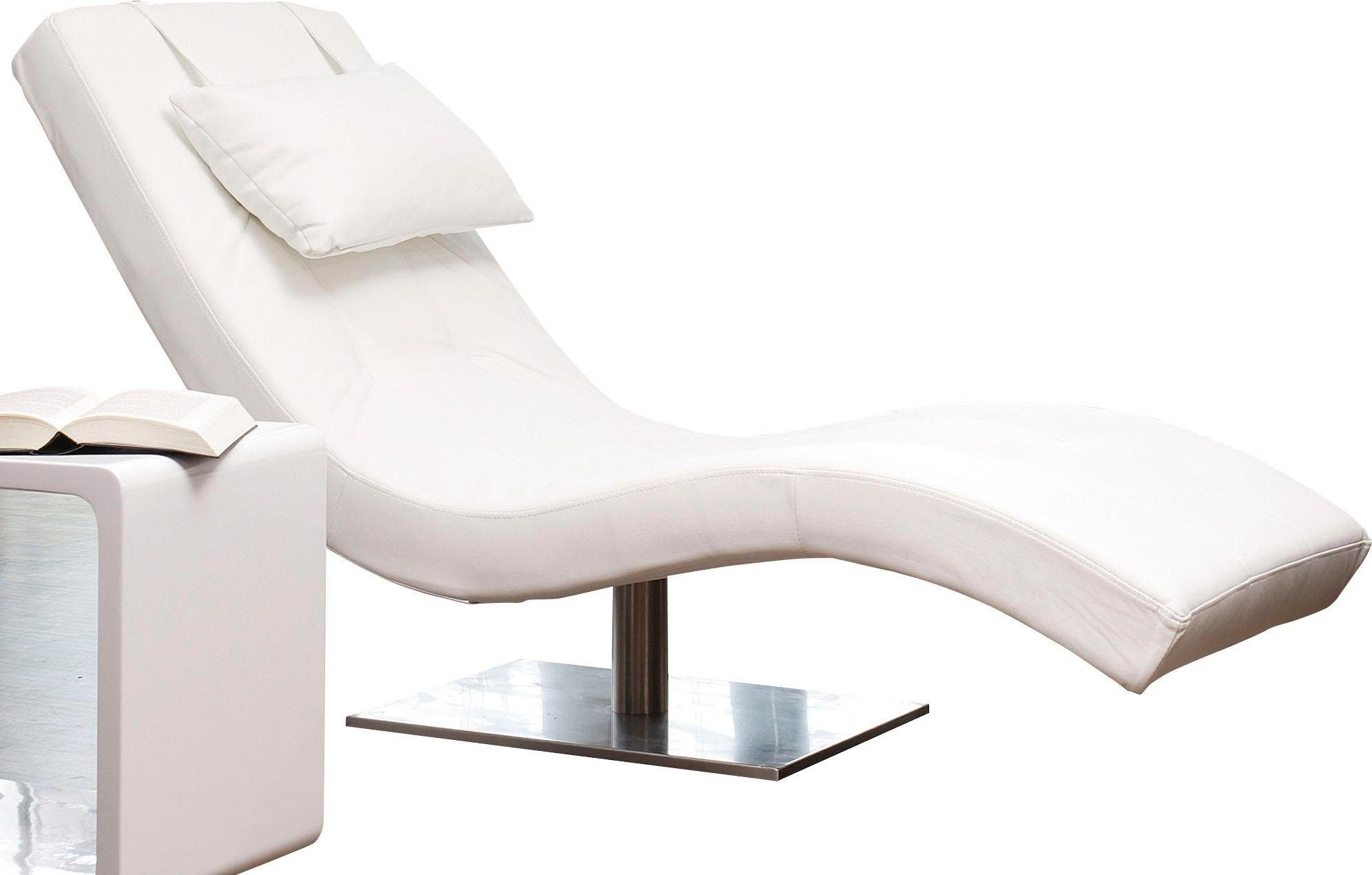 SalesFever Relaxsessel Komfortabler Loungesessel, mit Nackenkissen, Relaxliege mit modernem Metallfuß