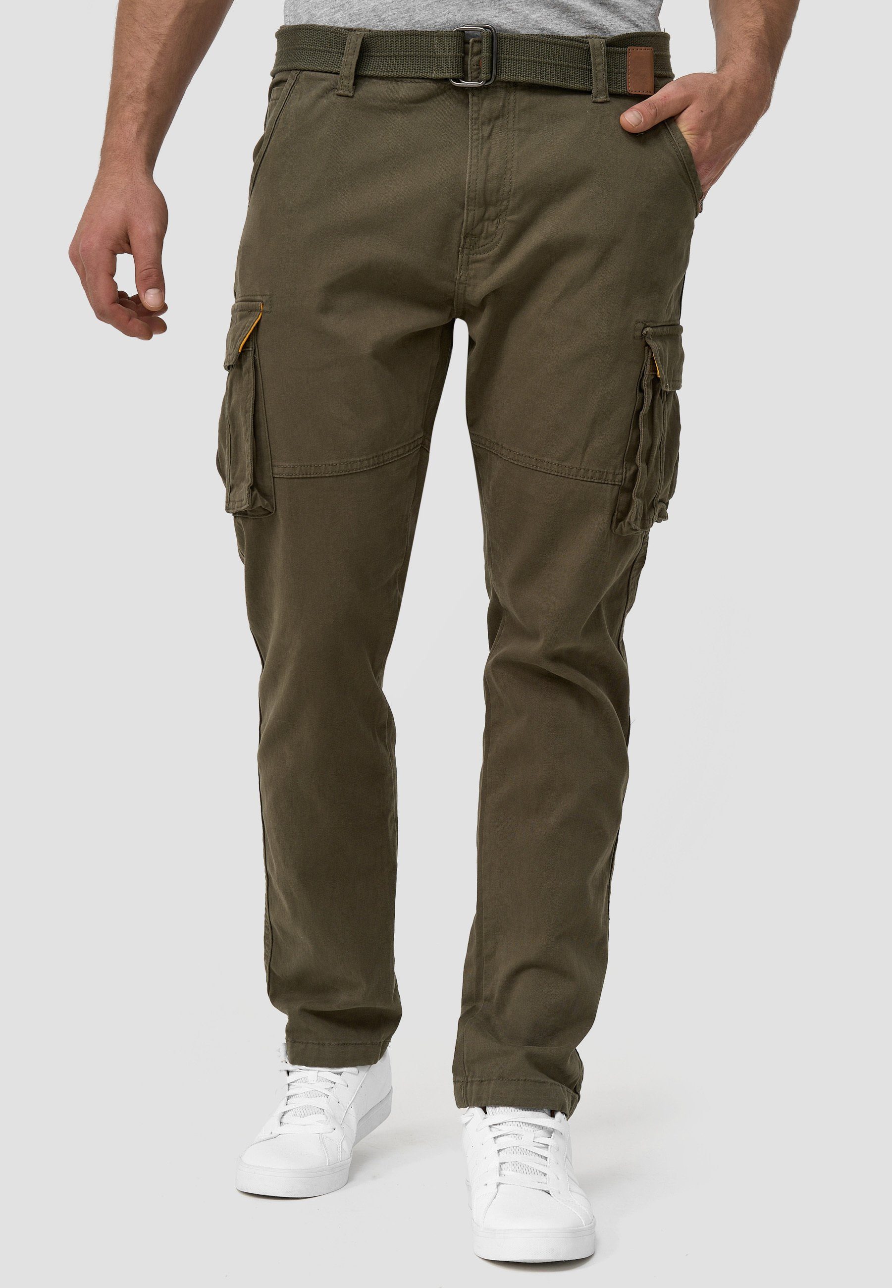 Indicode Cargohose Herren Mathen Cargo Hose Herrenhose aus elastischer Baum günstig online kaufen