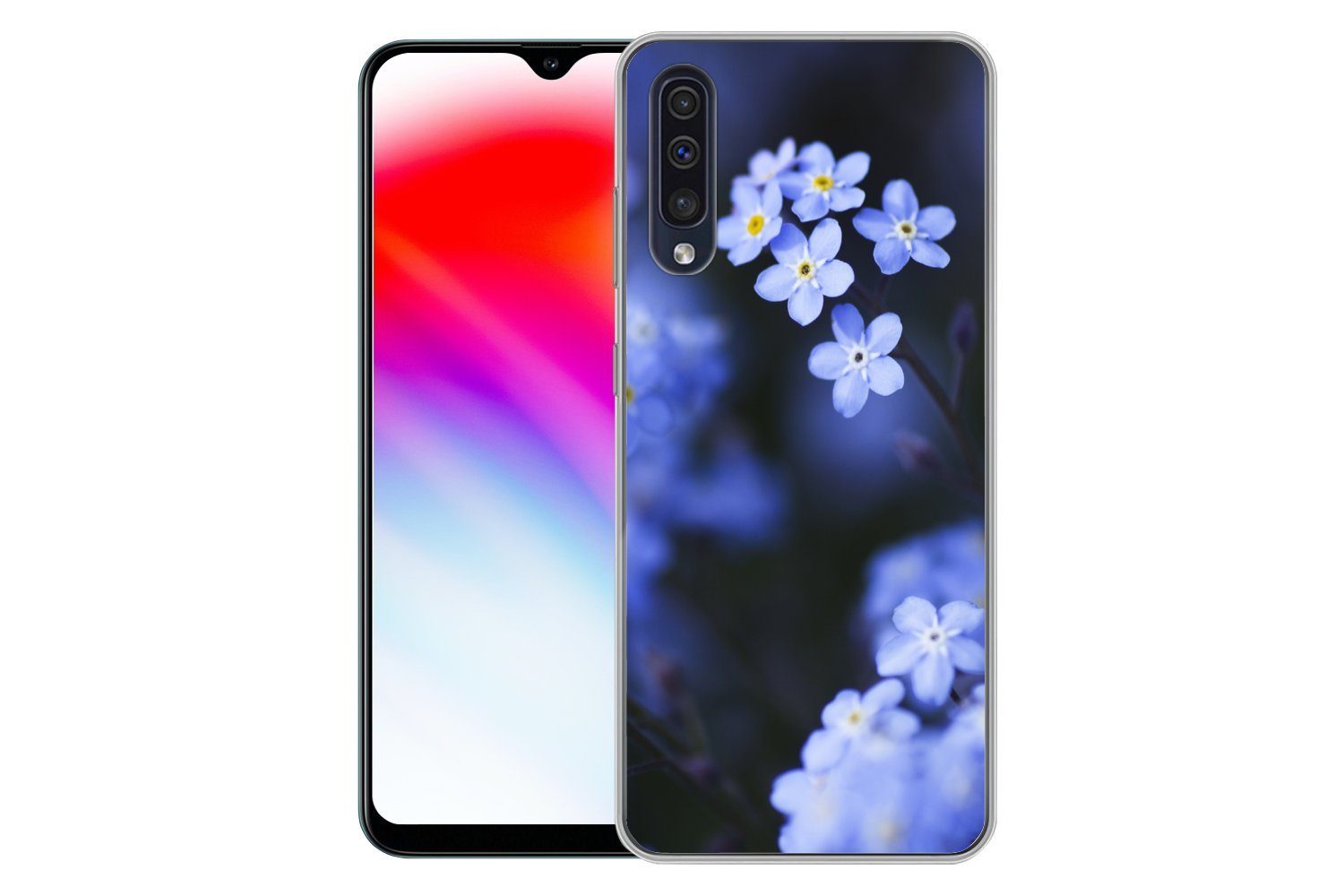 MuchoWow Handyhülle für Samsung Galaxy A30s Nahaufnahme eines Vergissmeinnicht, Smartphone-Bumper, Print, Handy Schutzhülle Dünn
